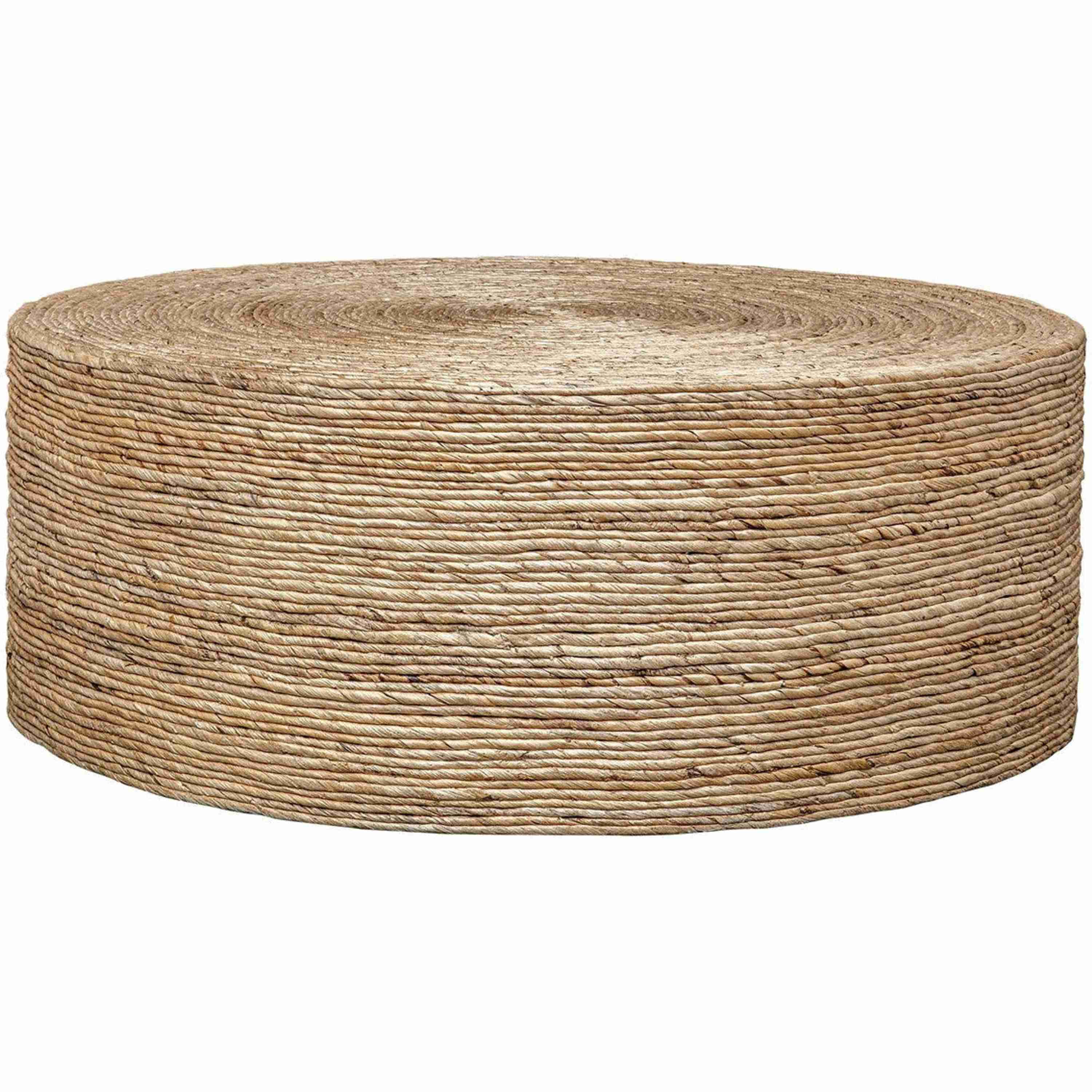 Uttermost Rora Natural Woven Banana Plant Wrapped Coastal Style Round Coffee Table - Image 2
