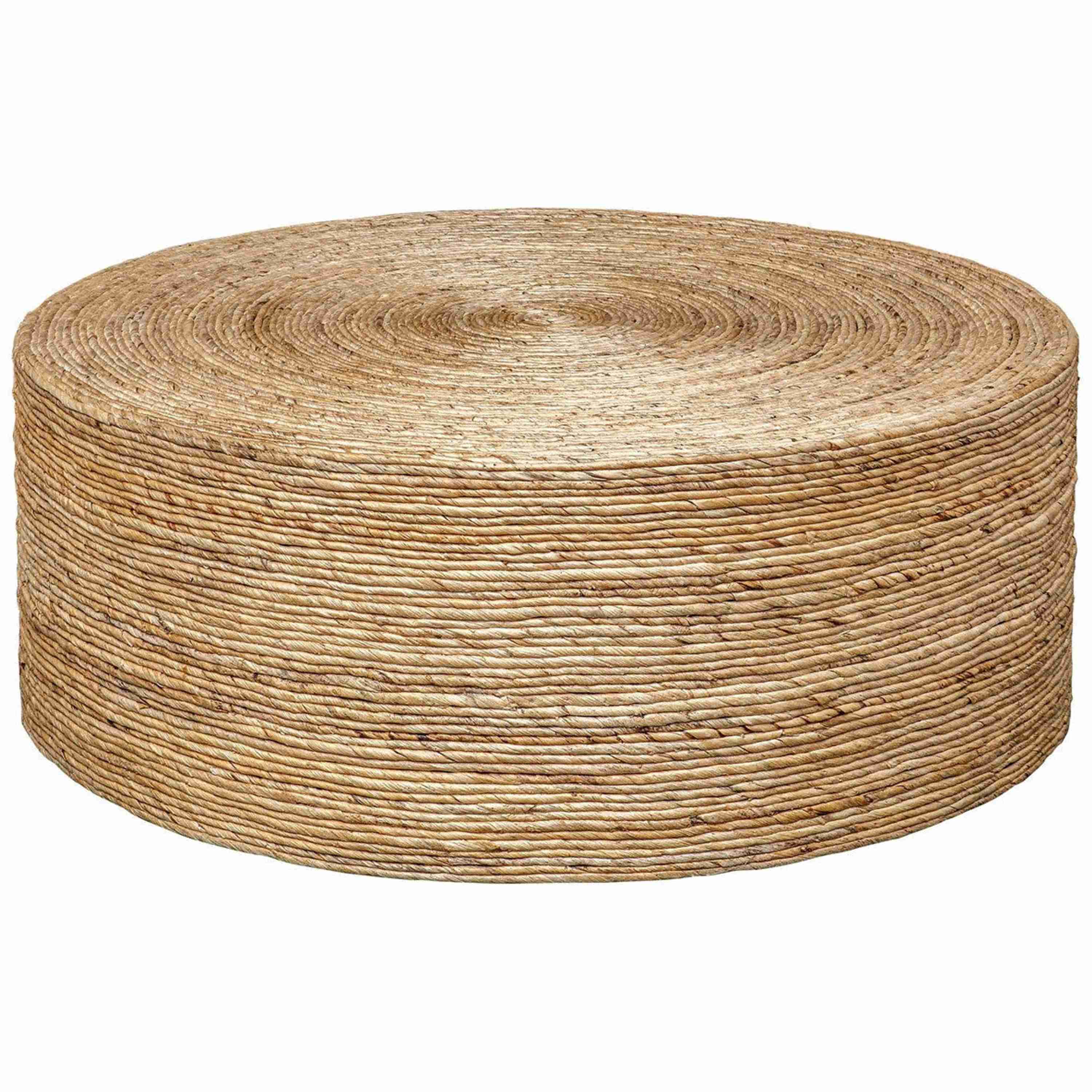 Uttermost Rora Natural Woven Banana Plant Wrapped Coastal Style Round Coffee Table - Image 3