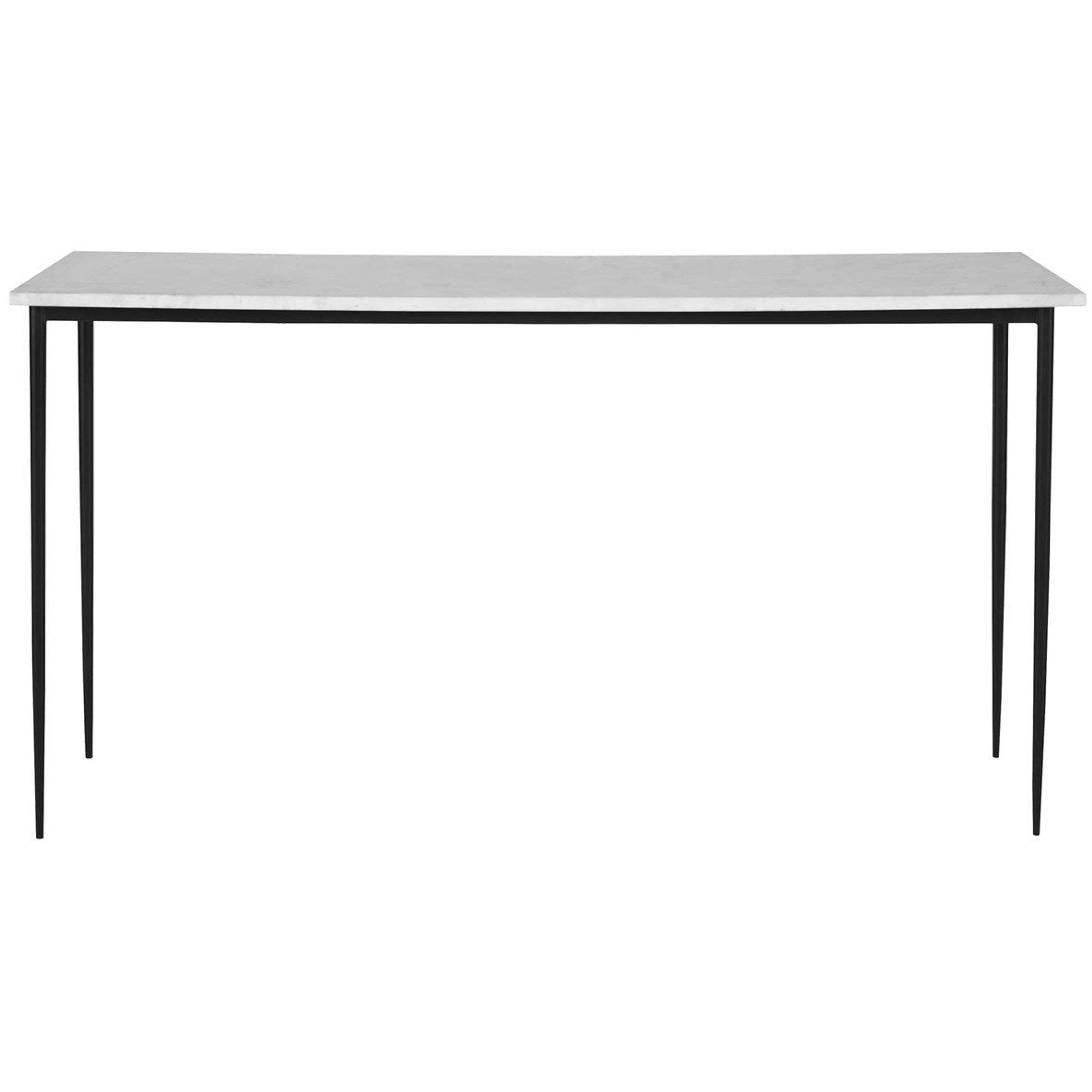 Uttermost Nightfall White Marble Top With Black Iron Base Modern Console Table - Image 2