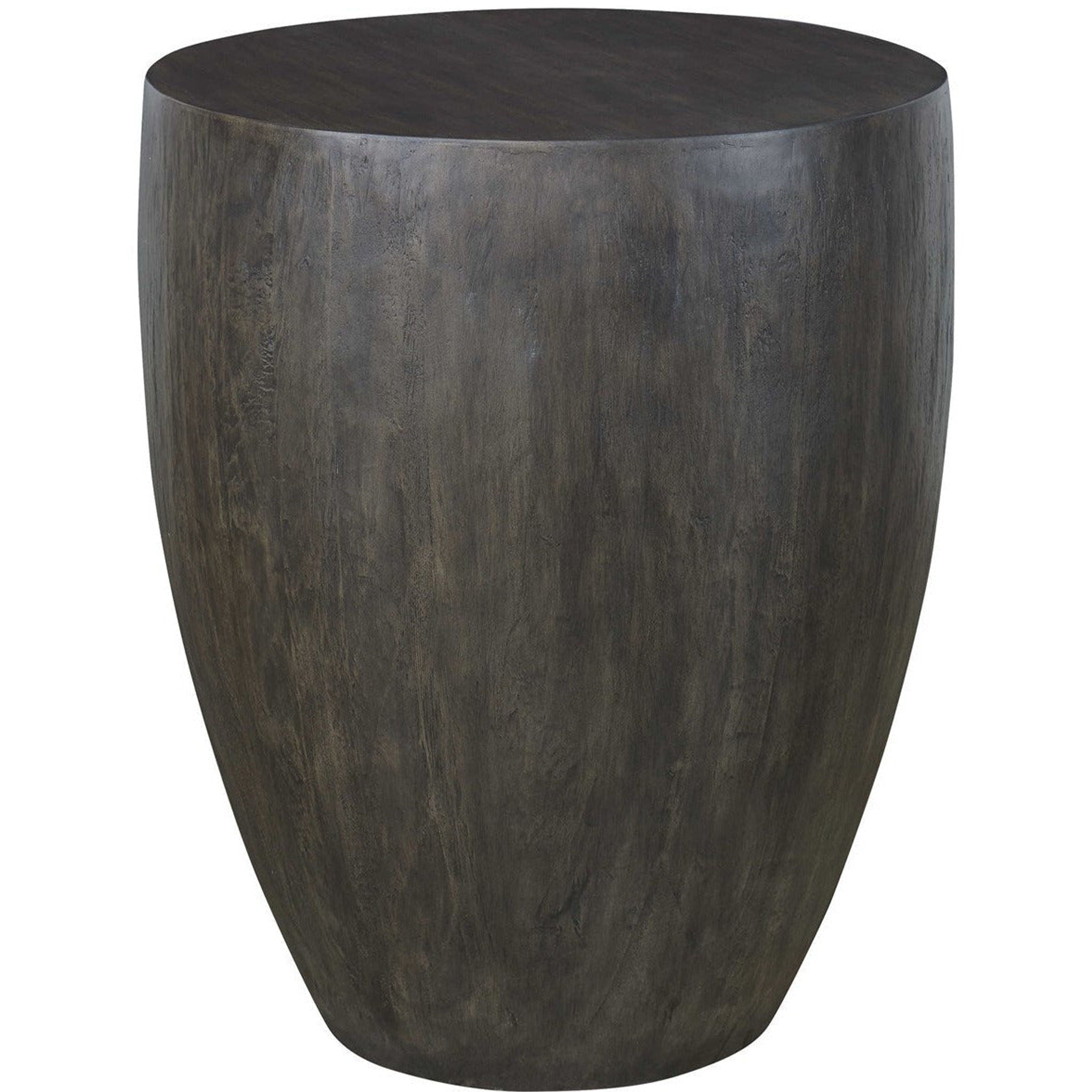 Uttermost Lark Aged Walnut Gray Mango Wood Modern Round End Table - Image 2