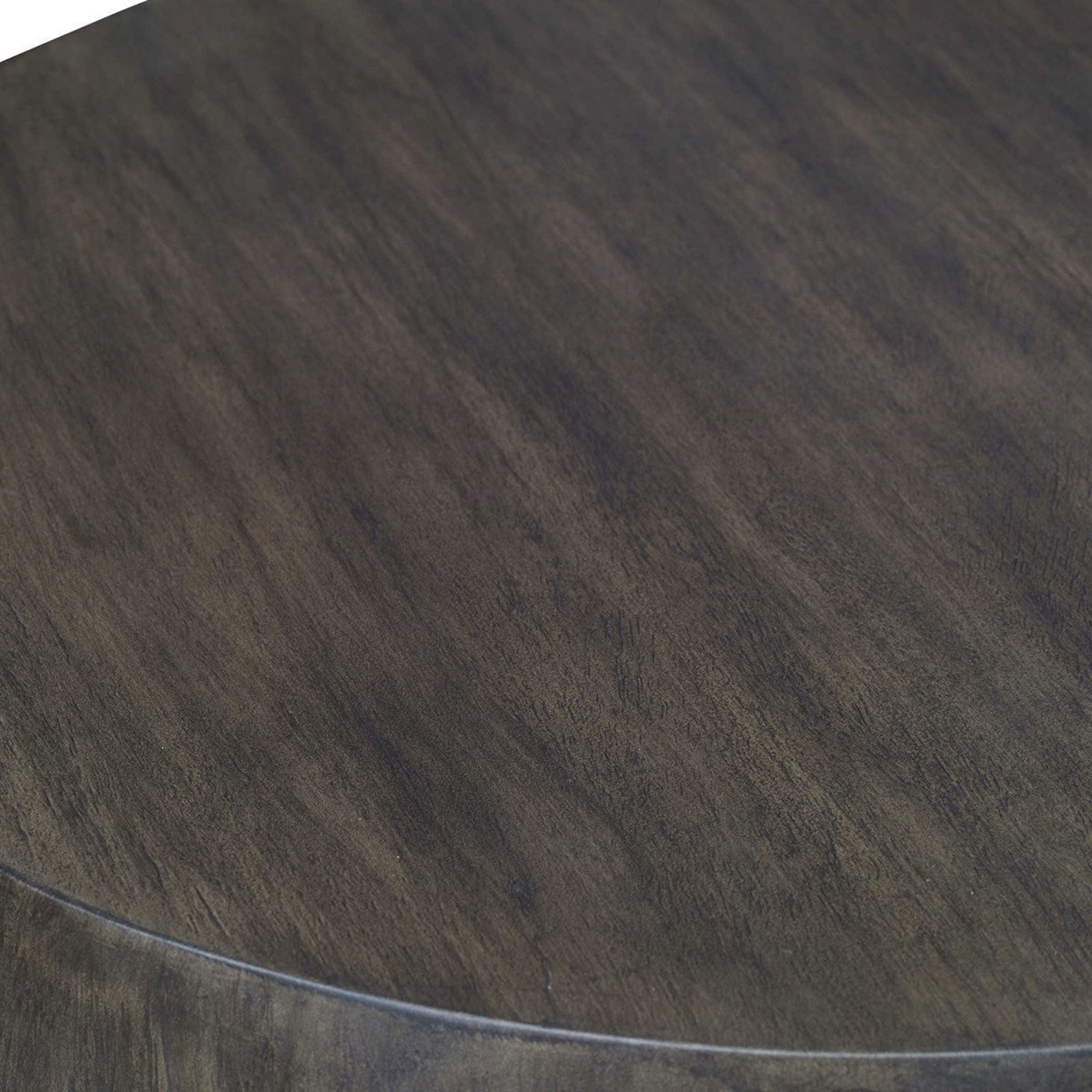 Uttermost Lark Aged Walnut Gray Mango Wood Modern Round End Table - Image 3
