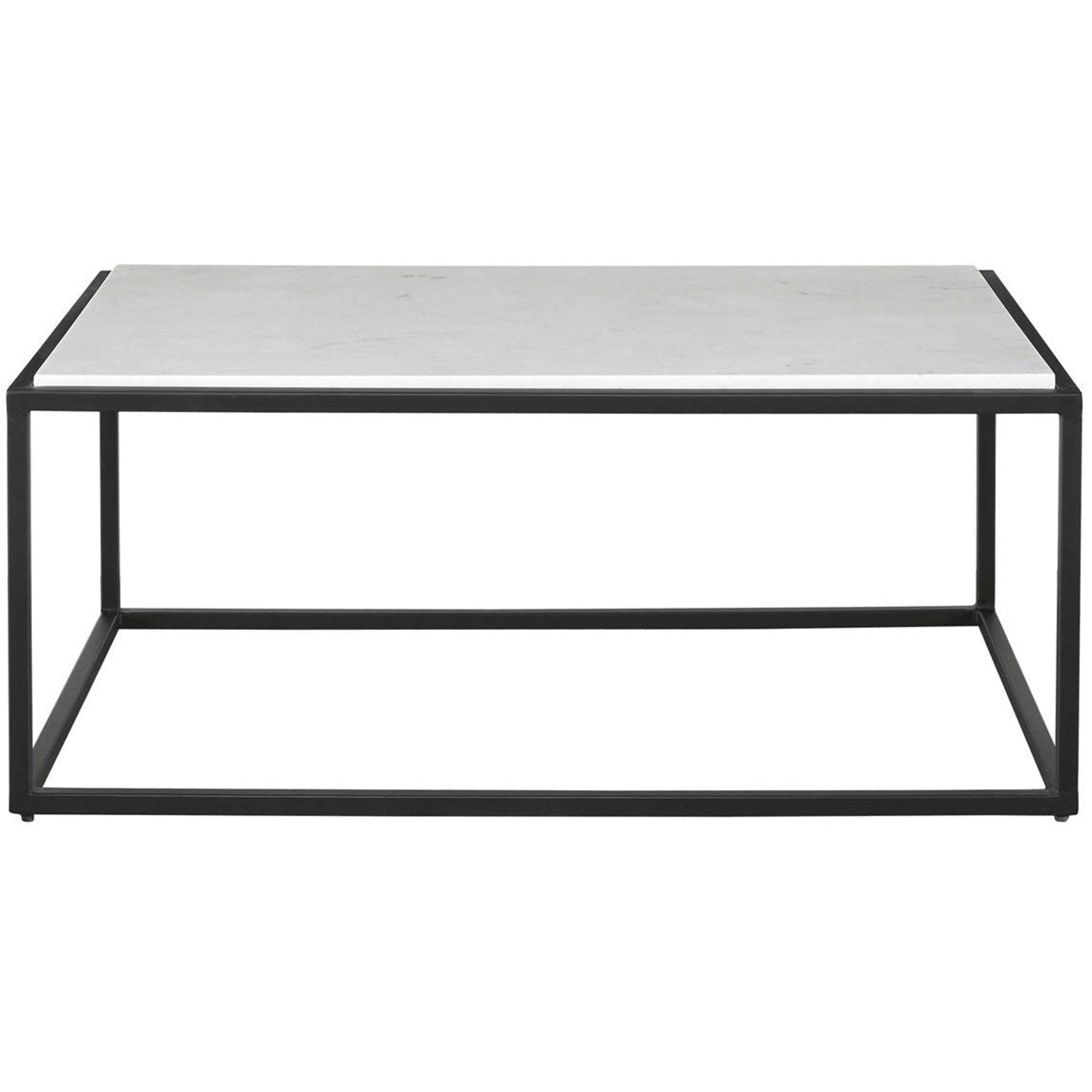 Uttermost Vola White Marble Top With Black Iron Base Modern Coffee Table - Image 2