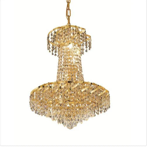 GoldSix-Light 18-Inch Chandelier with Royal Cut Clear Crystal - Image 1
