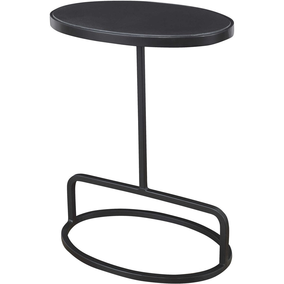 Uttermost Jessenia Black Marble Top With Black Iron Modern Accent Table - Image 2
