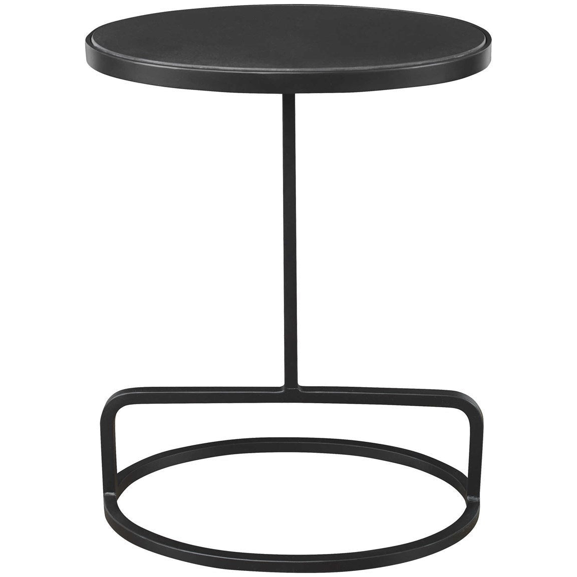 Uttermost Jessenia Black Marble Top With Black Iron Modern Accent Table - Image 3