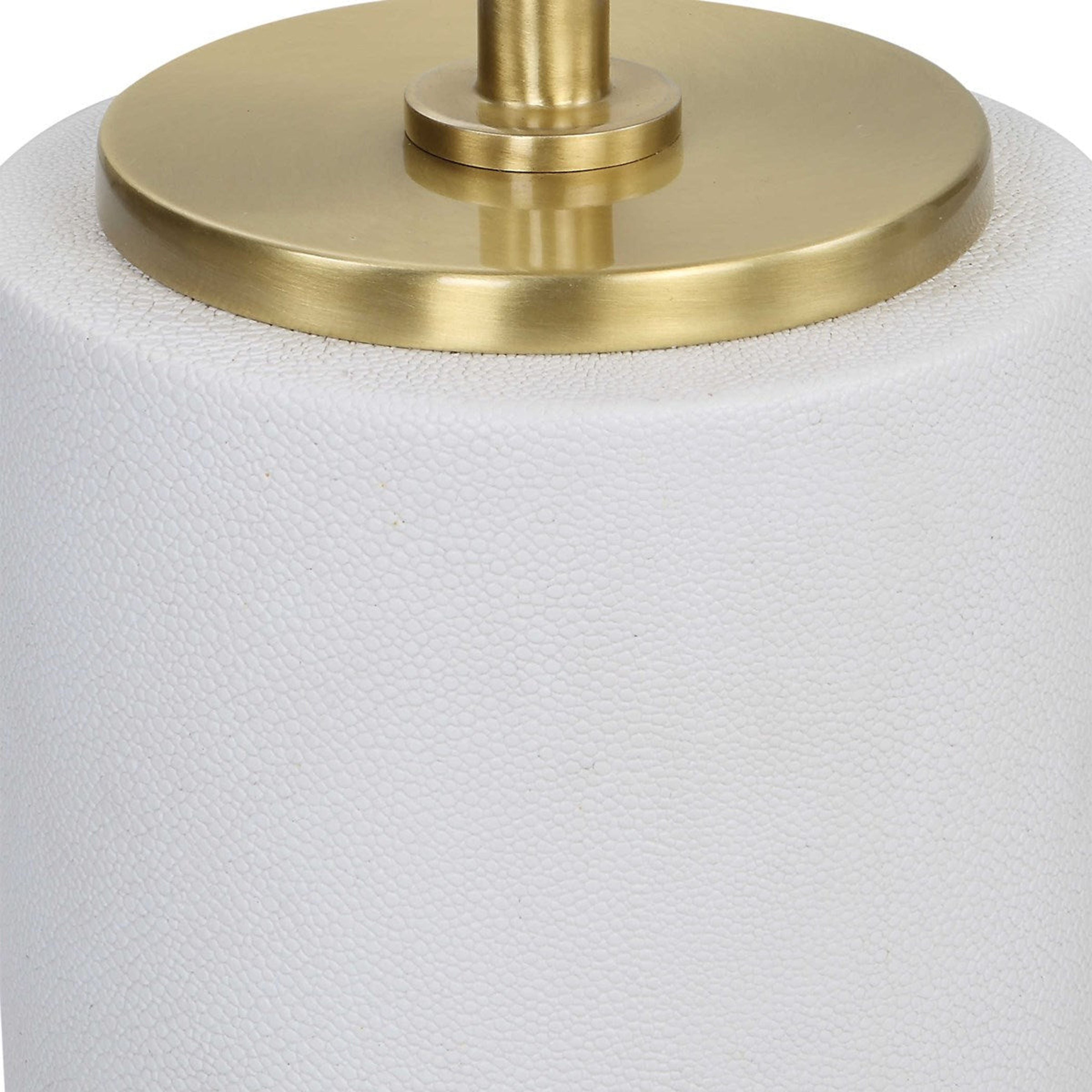 Uttermost Laurier Mirrored Top With White Faux Shagreen and Brushed Brass Iron Contemporary Drink Table - Image 3