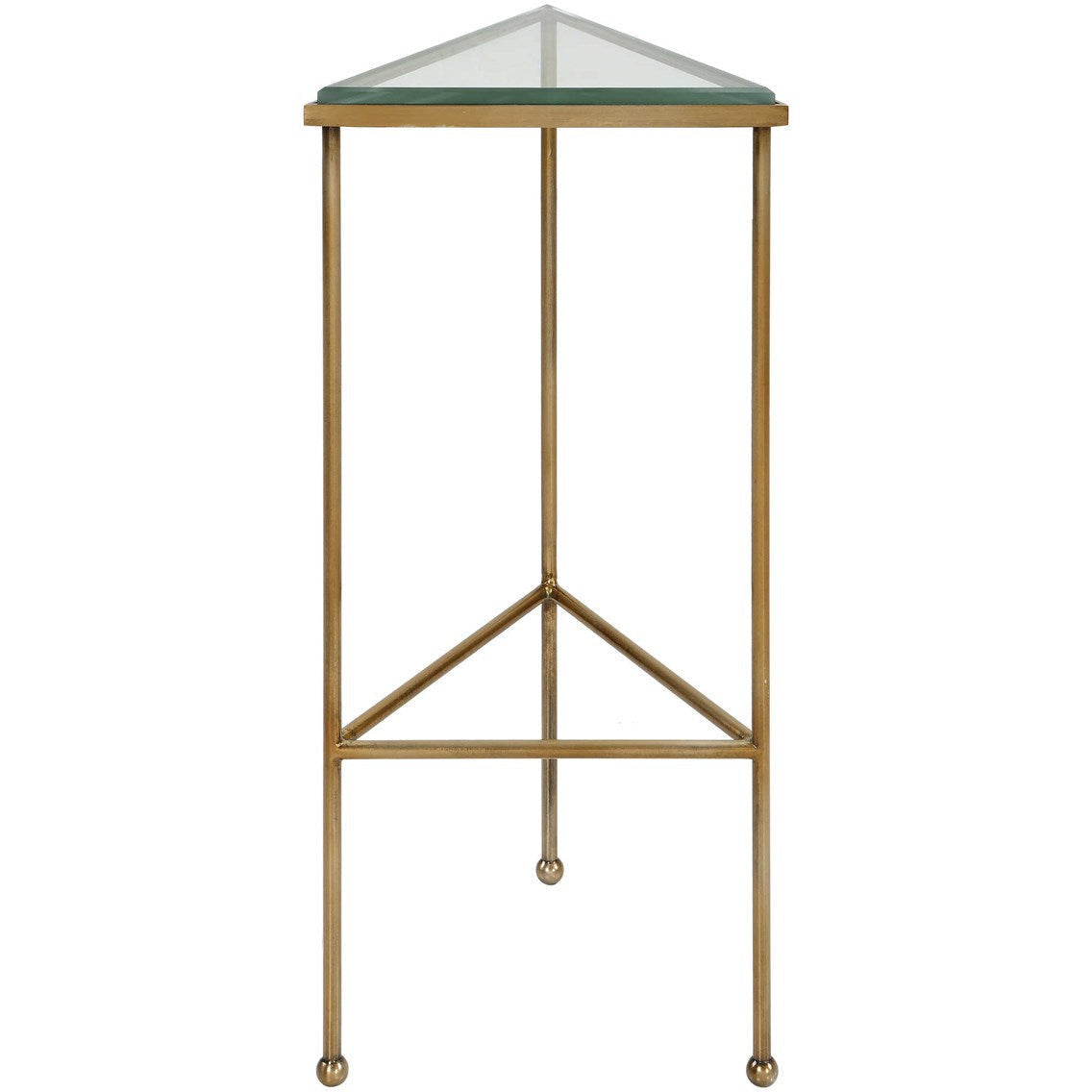 Uttermost Giza Glass Top With Brushed Gold Iron Drink Table - Image 3