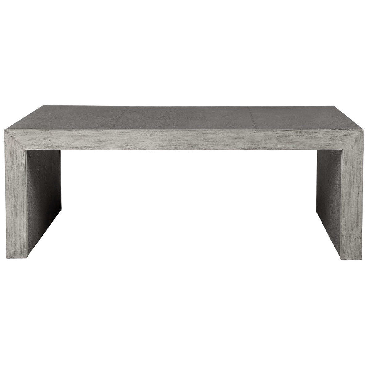 Uttermost Aerina Light Gray Distressed Wood Rustic Modern Coffee Table - Image 2
