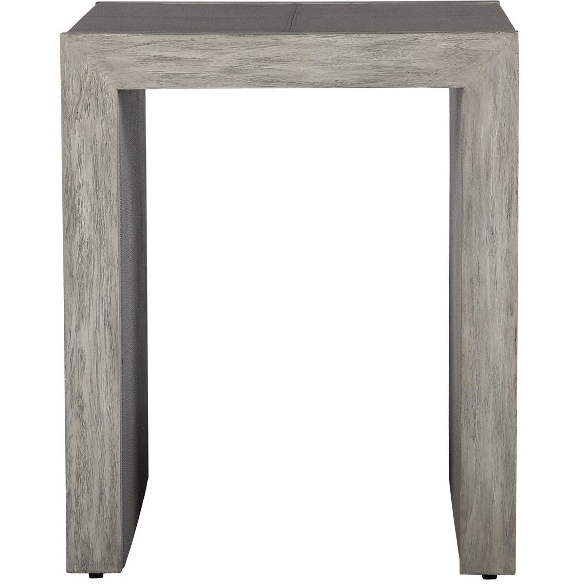 Uttermost Aerina Gray Distressed Wood Rustic Modern End Table - Image 2