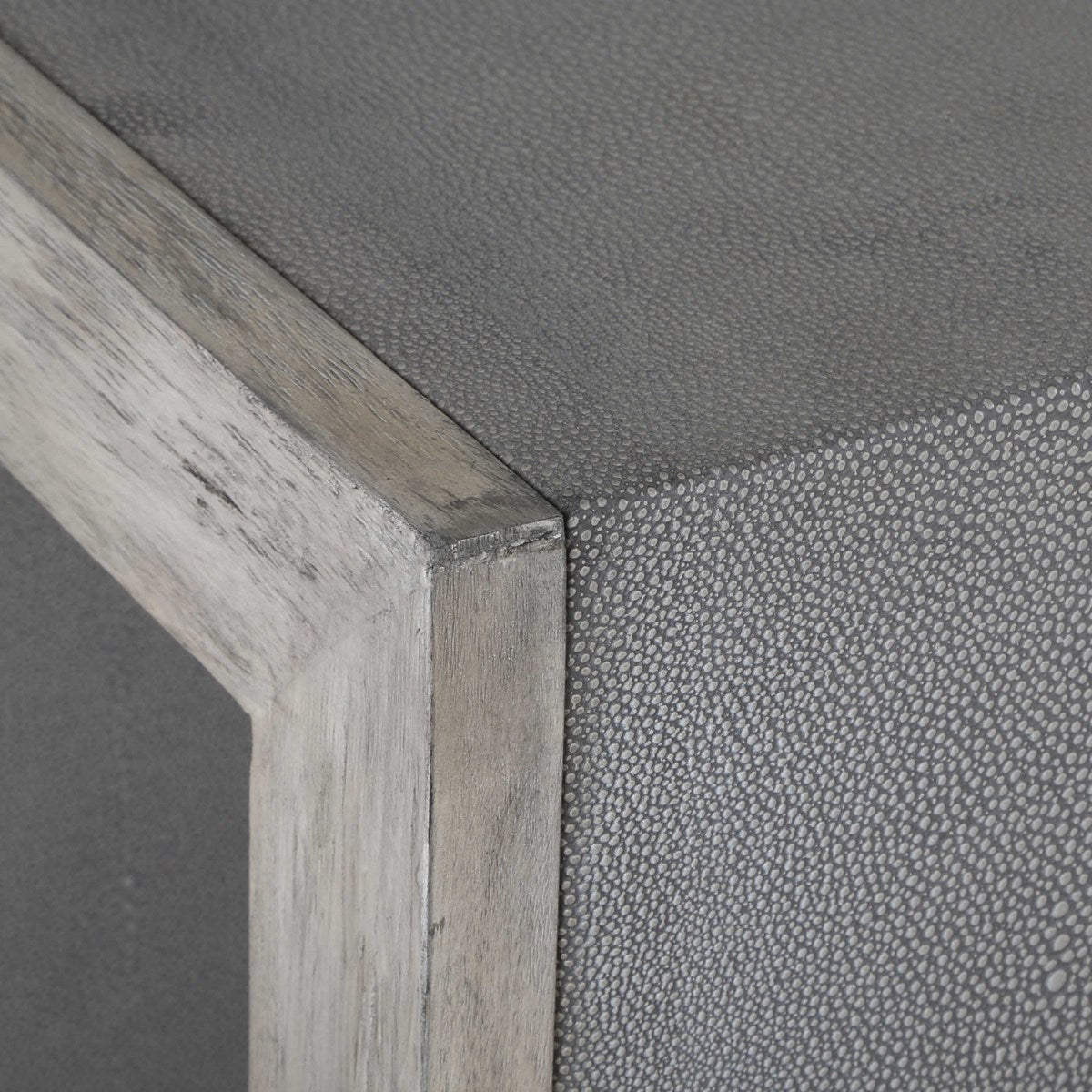 Uttermost Aerina Gray Distressed Wood Rustic Modern End Table - Image 3