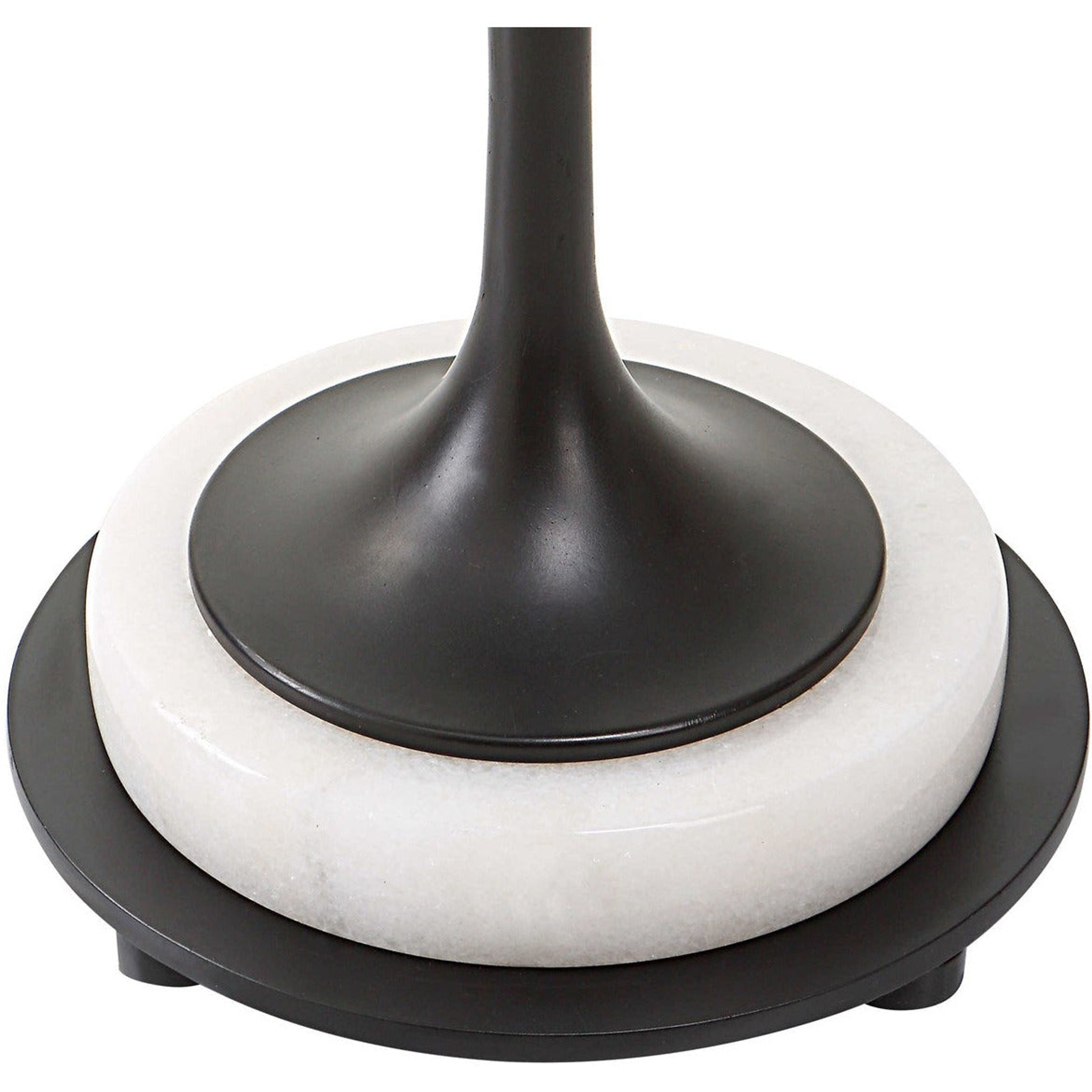 Uttermost Sentry White Marble Top With Antiqued Brushed Brass Iron Modern Round Accent Table - Image 3