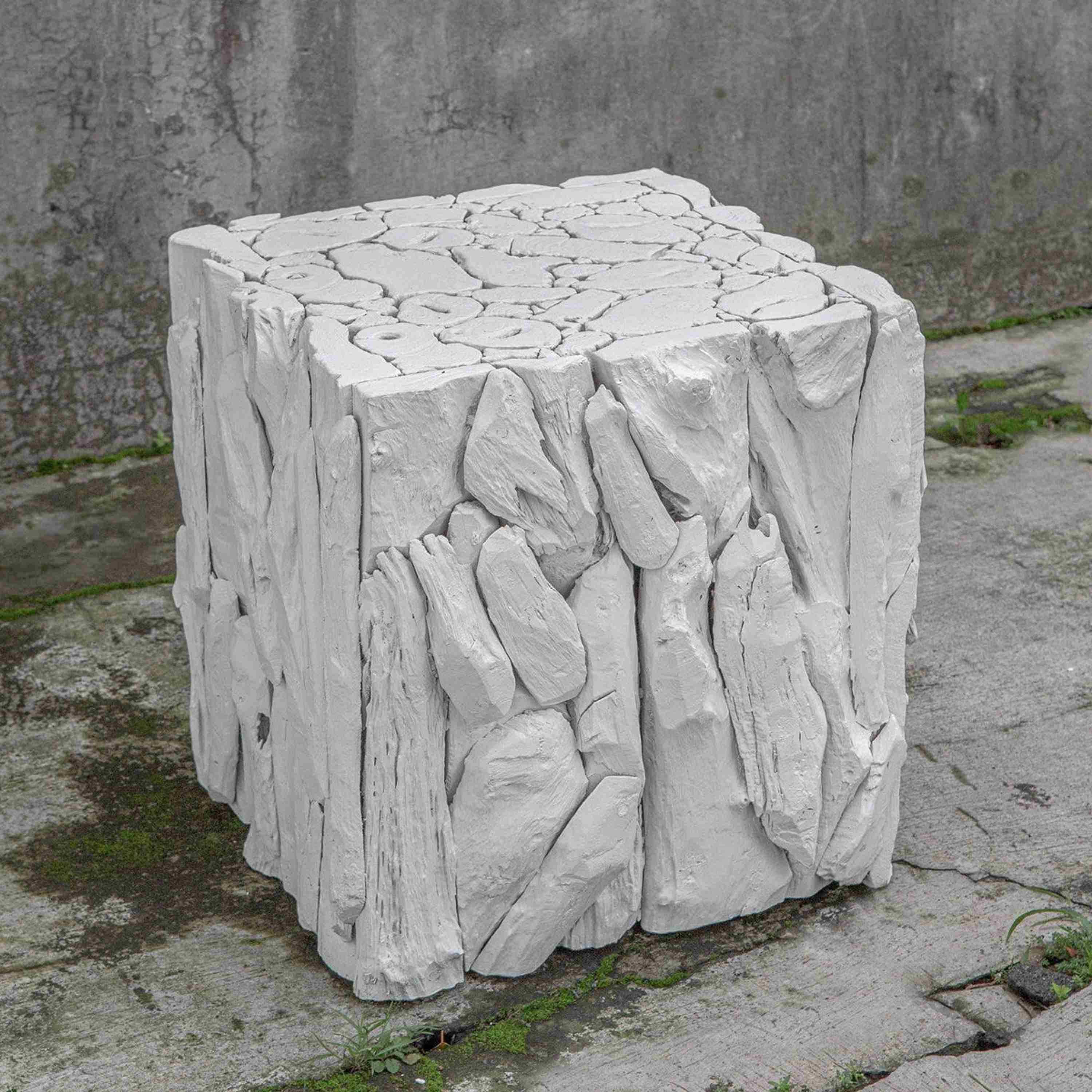 Uttermost Teak Root Whitewashed Teak Wood Organic Modern Bunching Cube Table - Image 3