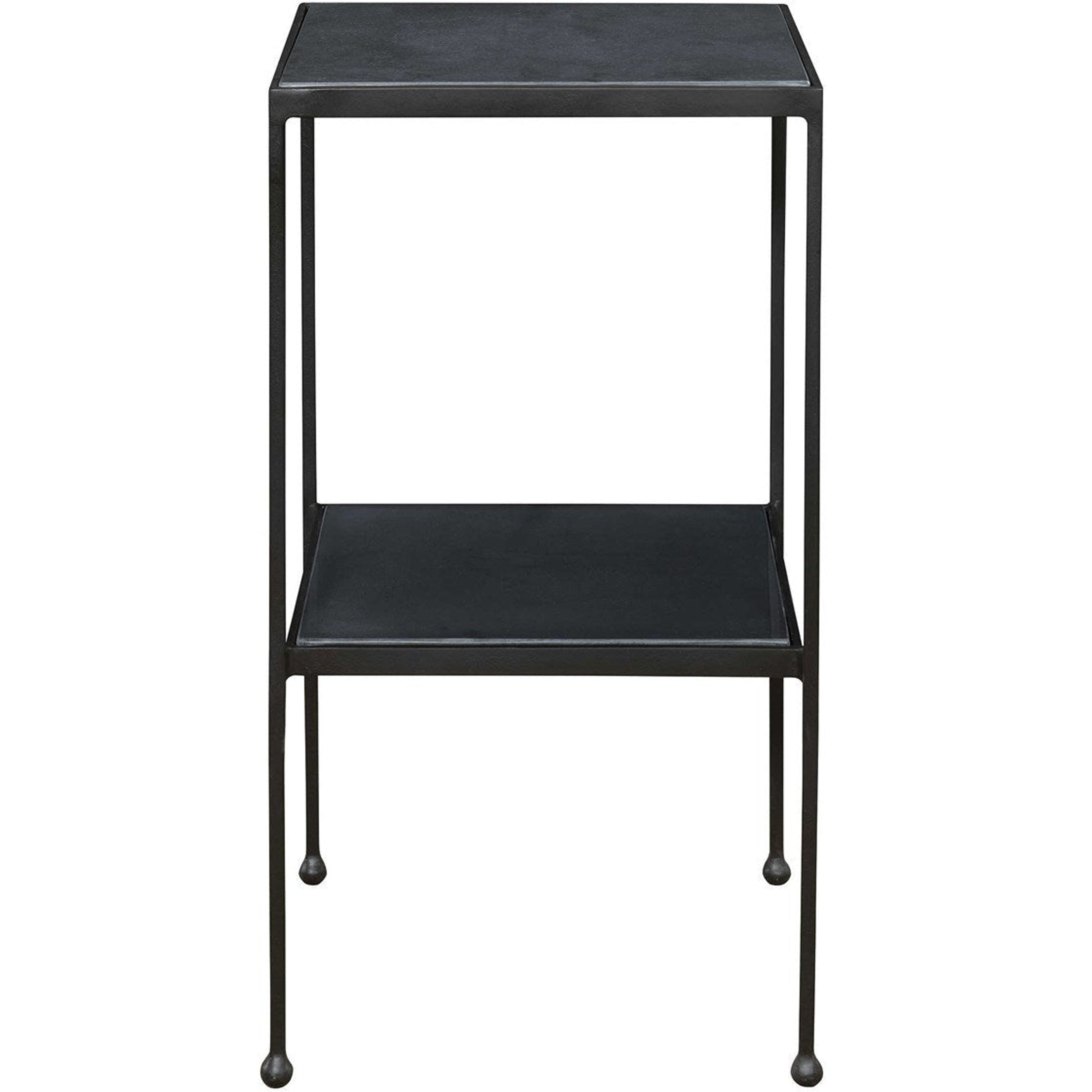 Uttermost Sherwood Black Marble Top With Matte Black Iron Modern Accent Table - Image 2