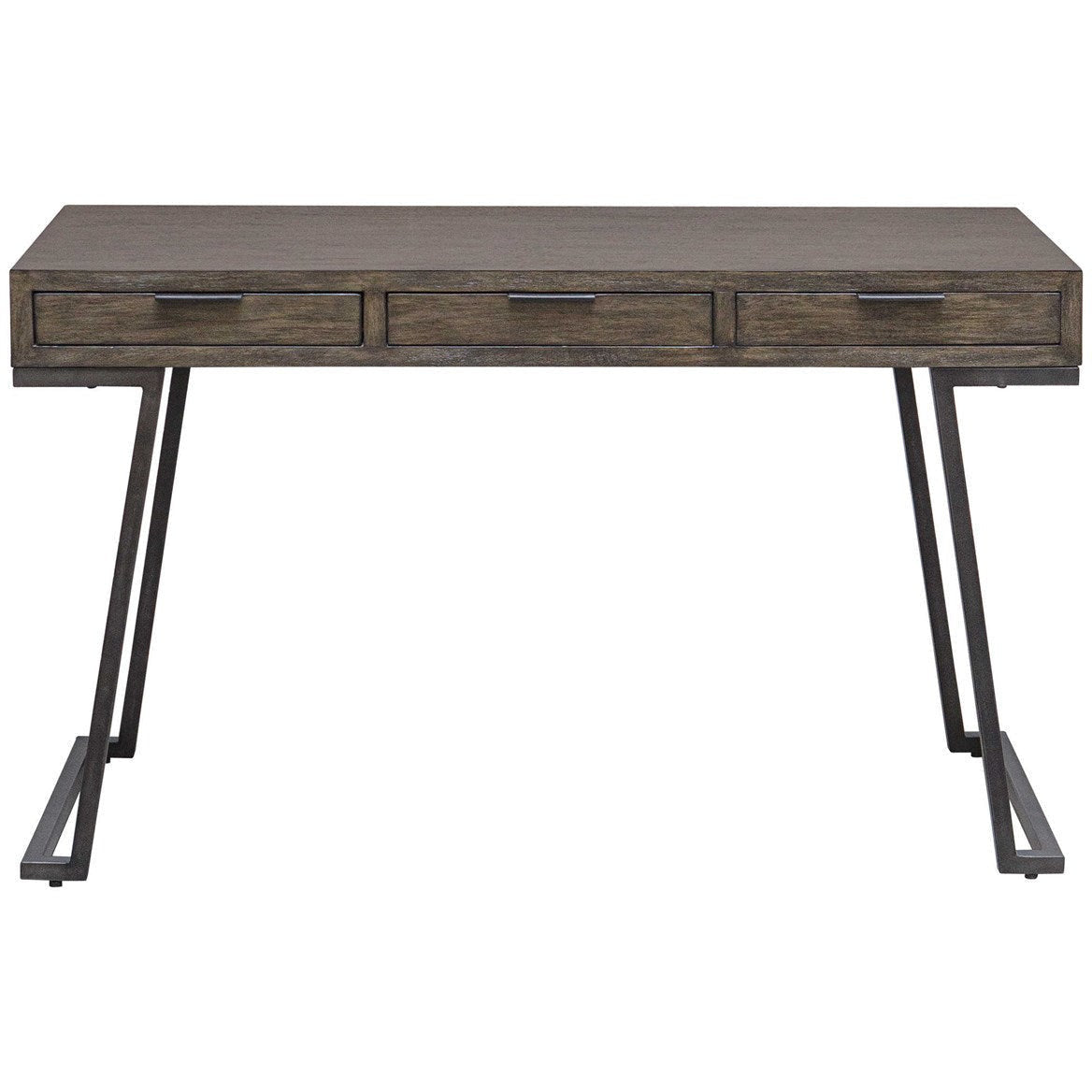 Uttermost Comrade Light Gray Glazing Mango Wood With Aged Steel Metal Rustic Modern Desk - Image 3