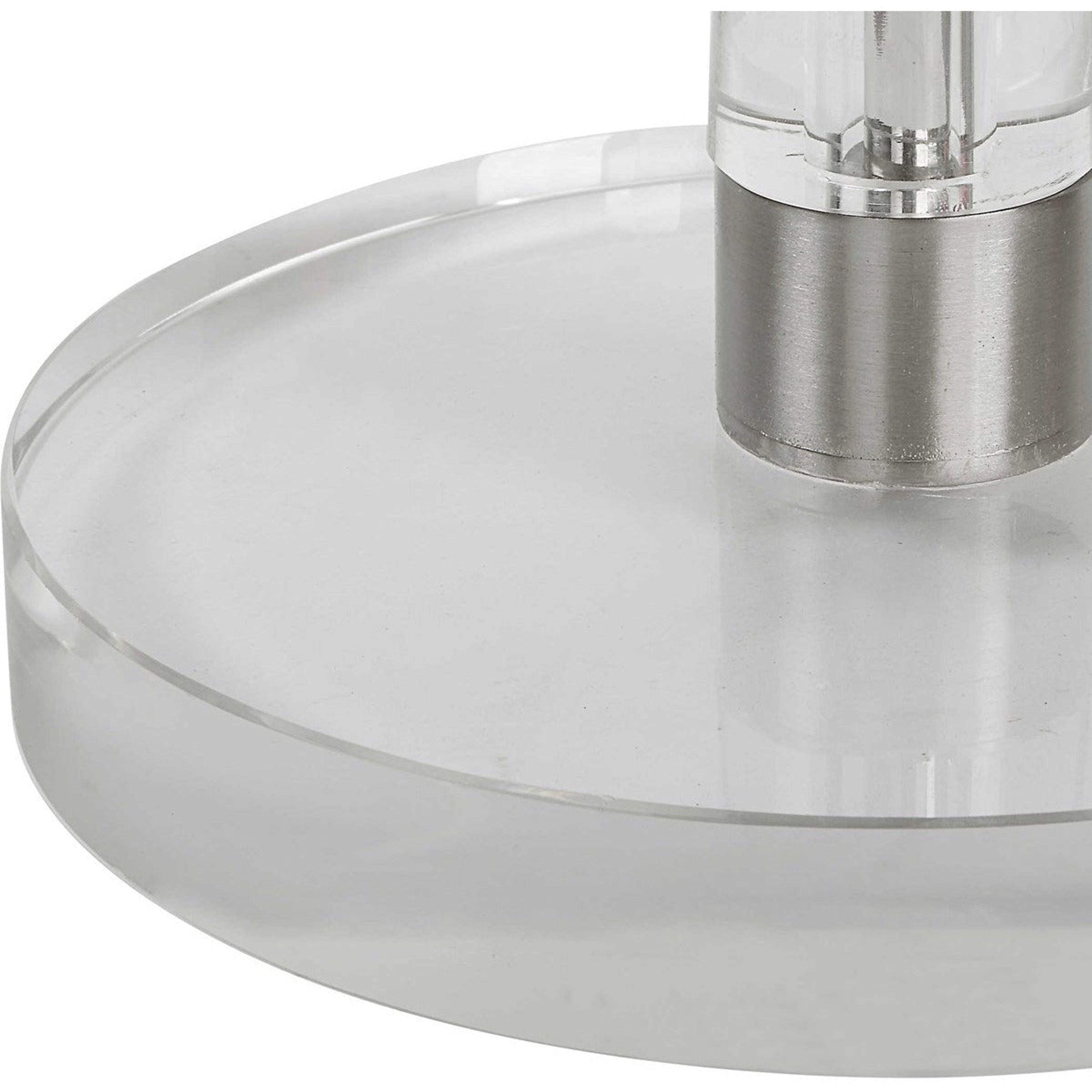 Uttermost Pria Crystal Top With Brushed Nickel Modern Round Drink Table - Image 3