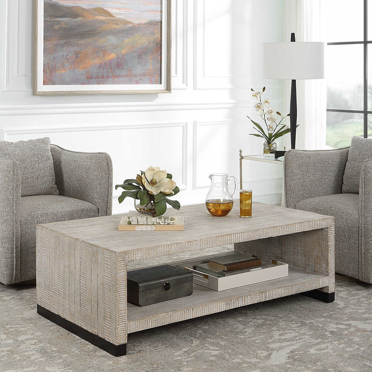 Uttermost Bosk Rustic Modern Wood Coffee Table - Image 3
