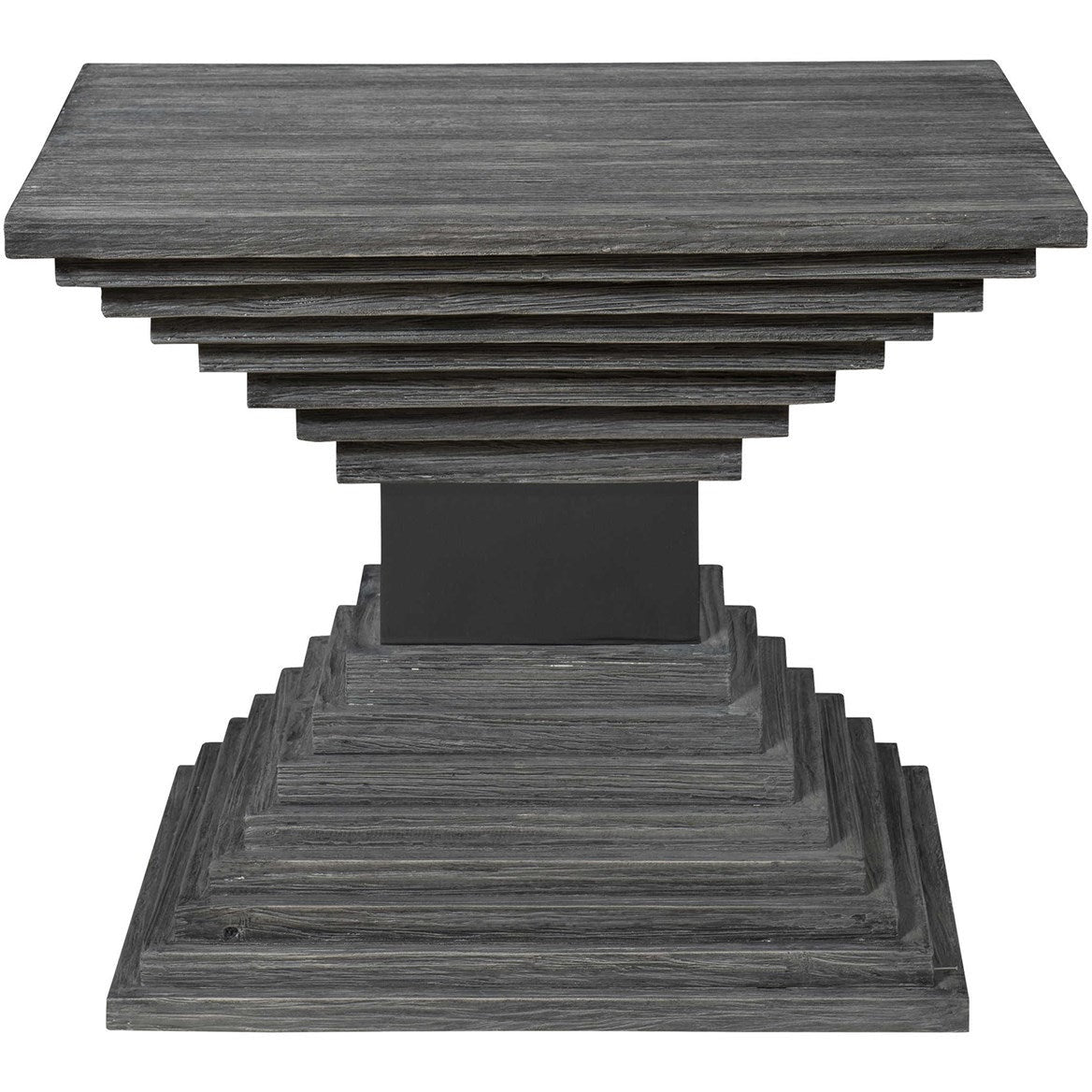 Uttermost Andes Wire Brushed Gray Geometric Modern Accent Table - Image 2
