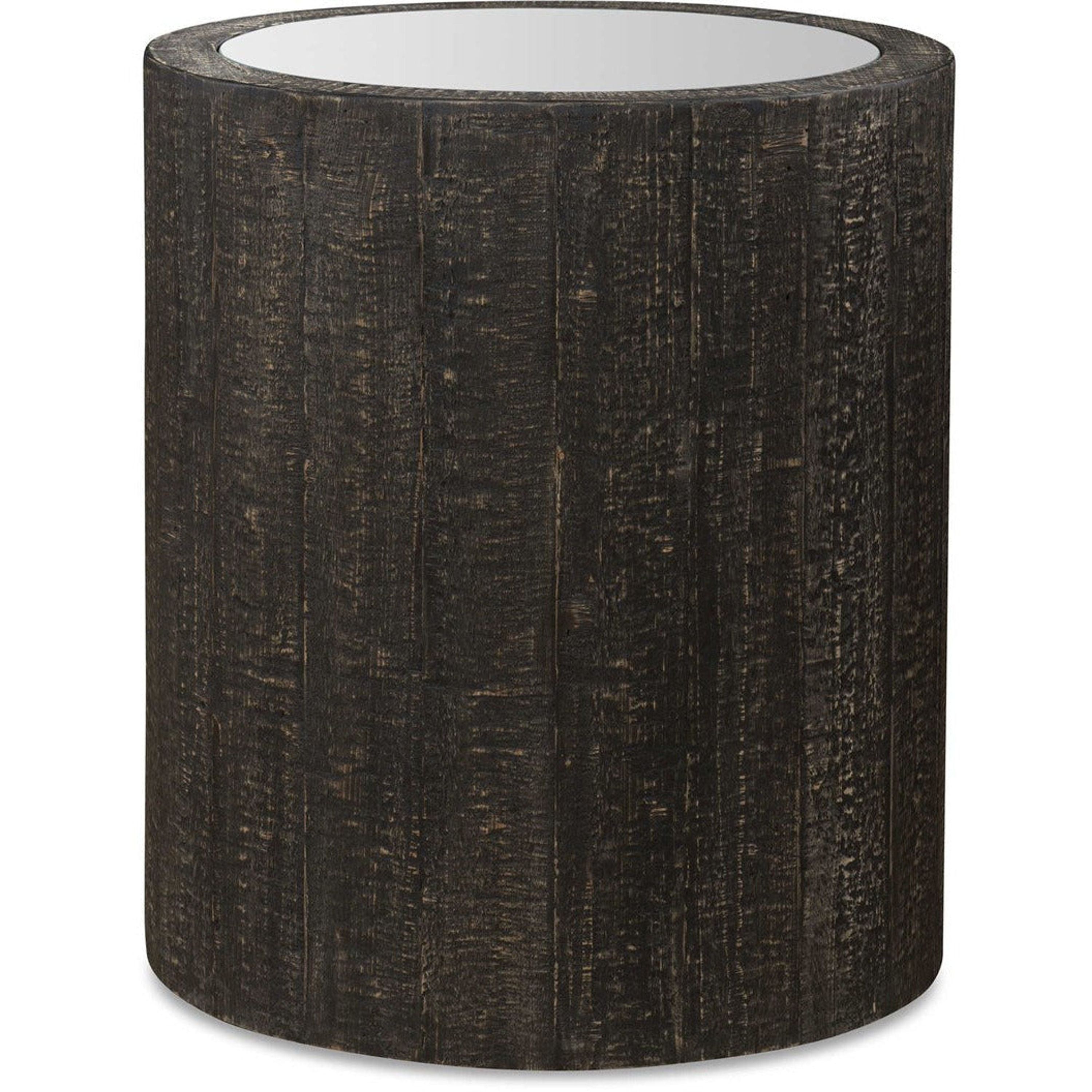 Uttermost Sequoia Mirrored Top With Dark Walnut Wood Rustic Accent Table - Image 2