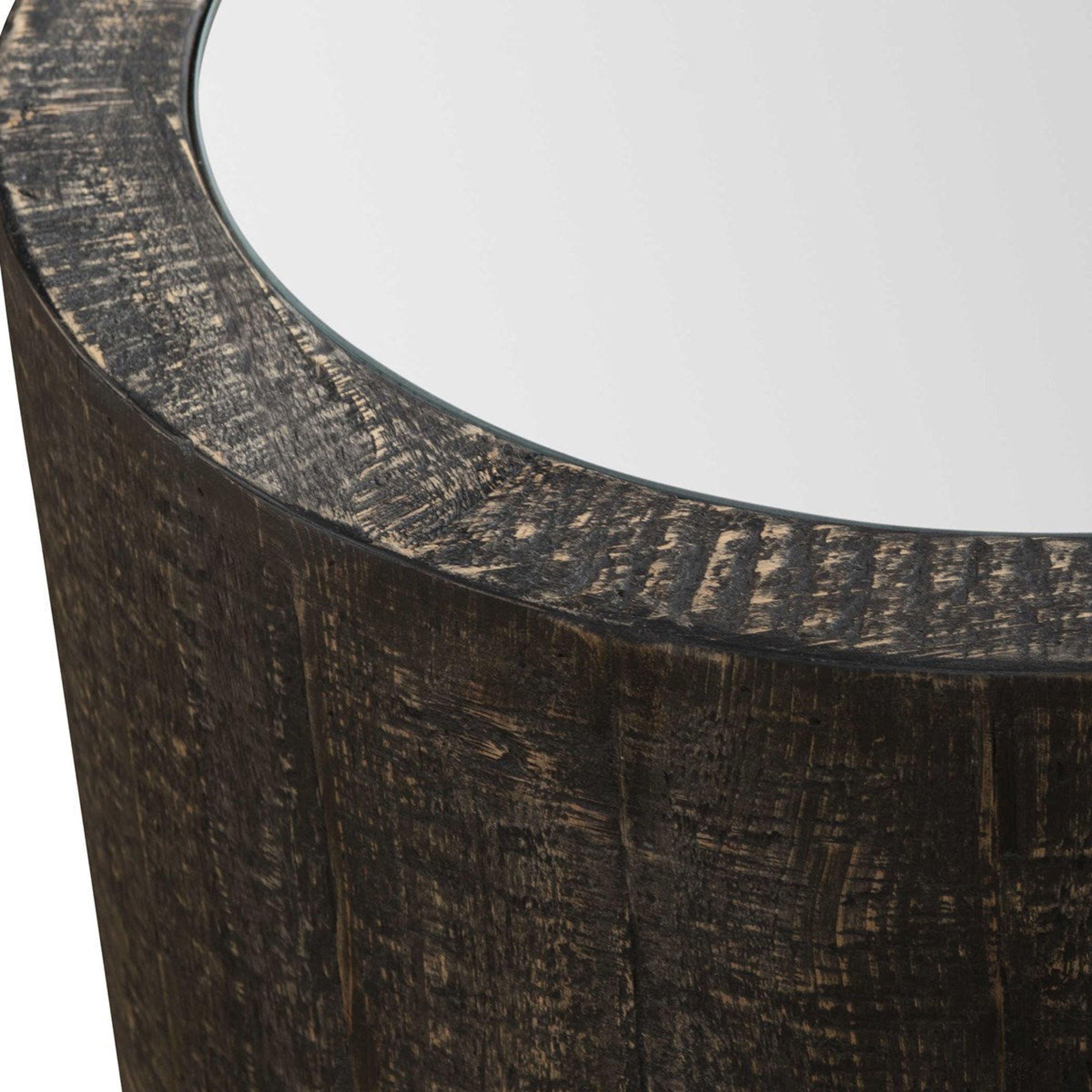 Uttermost Sequoia Mirrored Top With Dark Walnut Wood Rustic Accent Table - Image 3