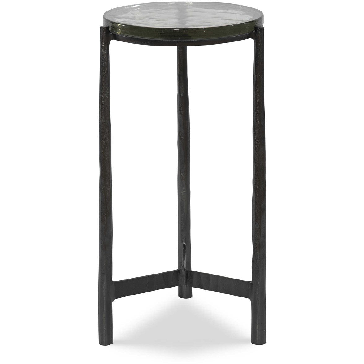 Uttermost Eternity Textured Art Glass Top With Gunmetal Iron Modern Round Accent Table - Image 2
