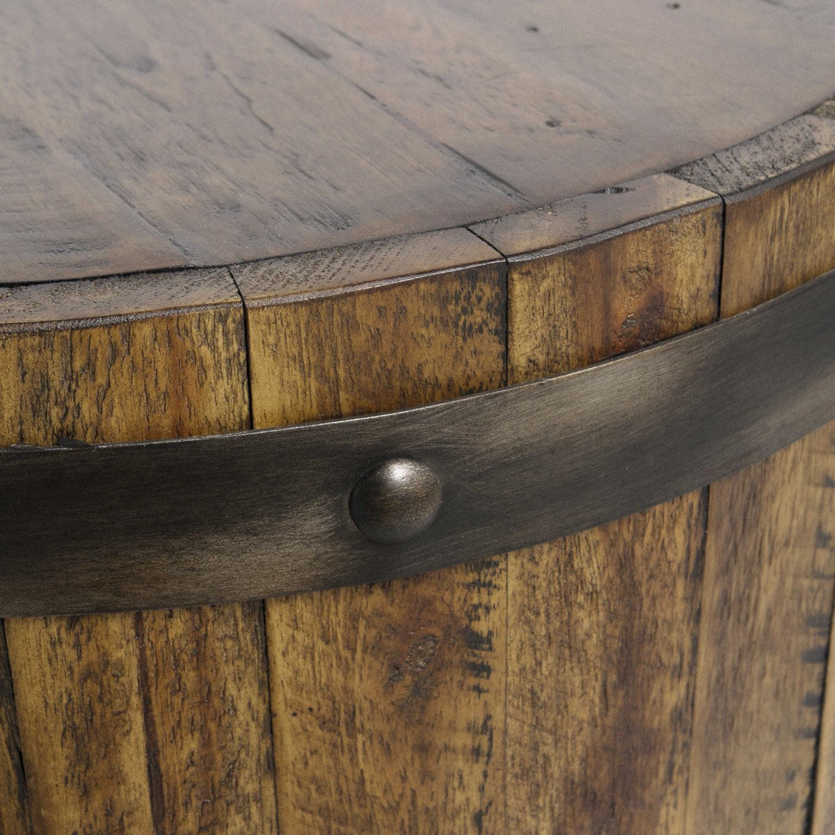 Uttermost Ceylon Wine Barrel Rustic Round Side Table - Image 3