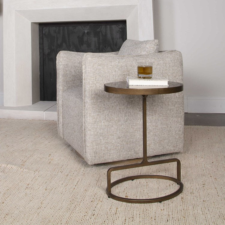 Uttermost Jessenia Bluestone Top With Antiqued Gold Iron Modern Accent Table - Image 1