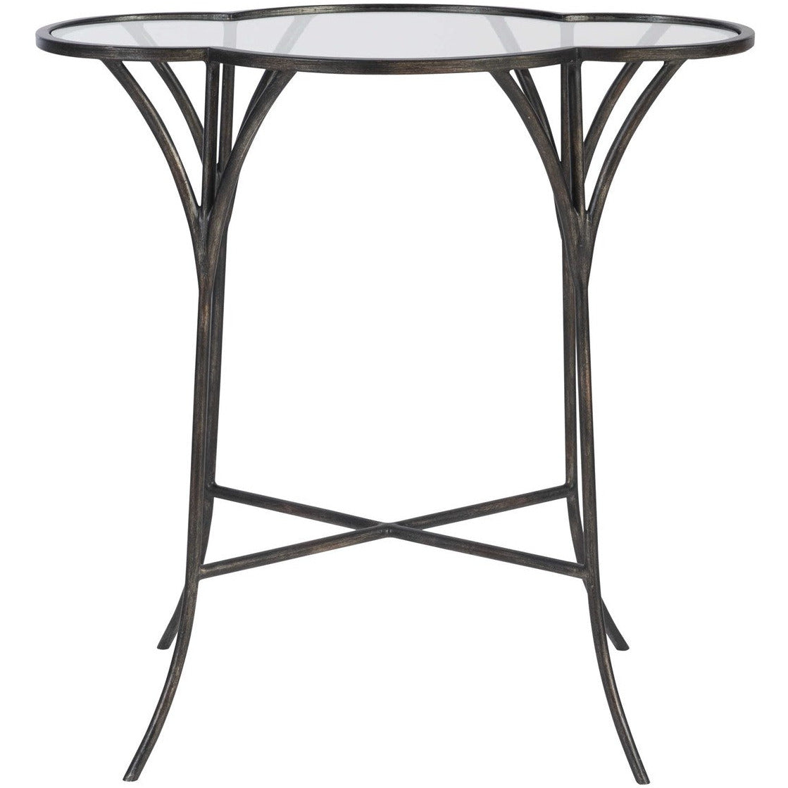 Uttermost Adhira Scalloped Glass Top With Aged Black Iron Accent Table - Image 3