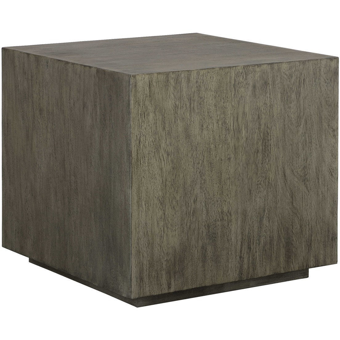 Uttermost Kareem Metallic Gray Floating Pedestal Low Profile Modern Side Table - Image 1