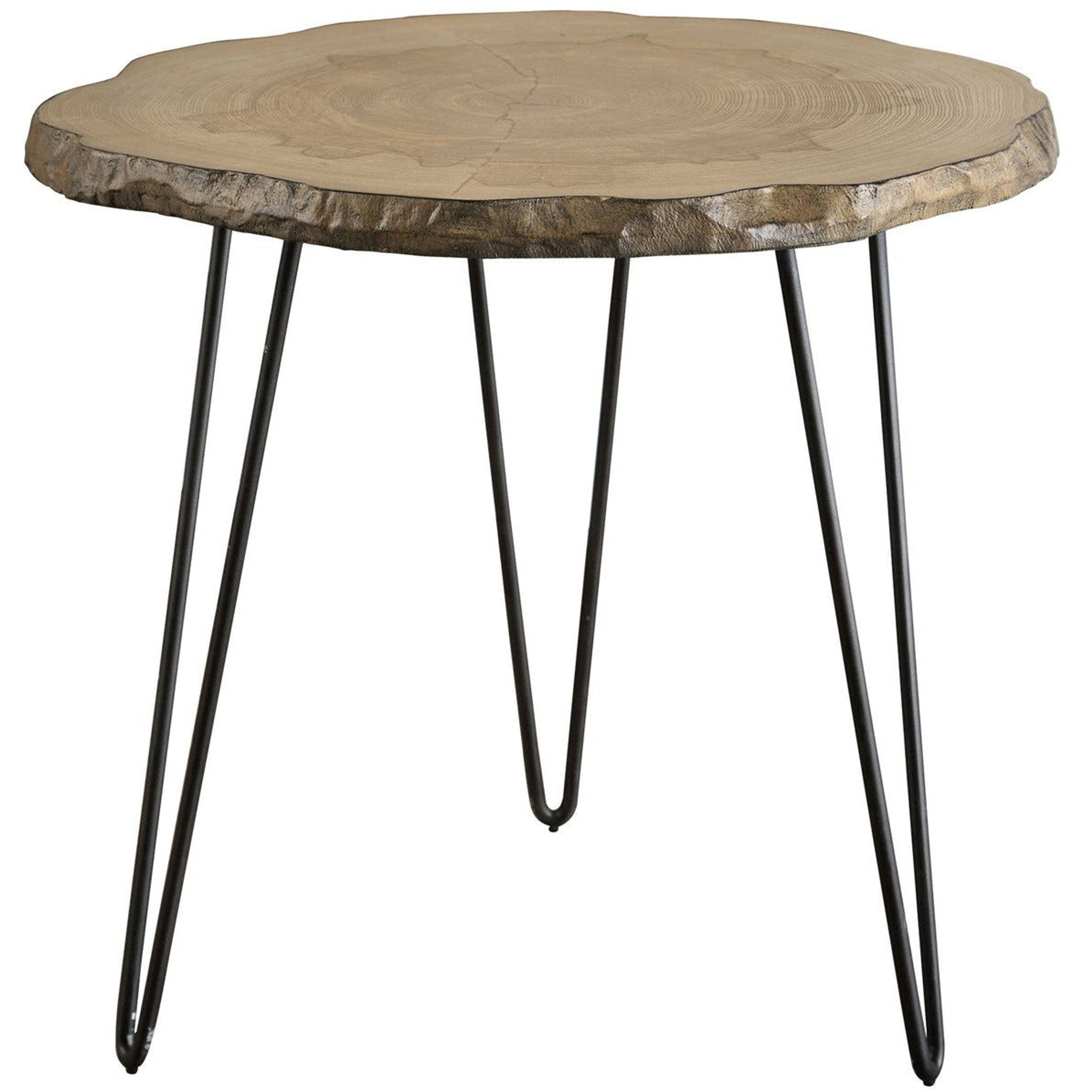 Uttermost Runay Live Edge Wood with Aged Black Iron Side Table - Image 1