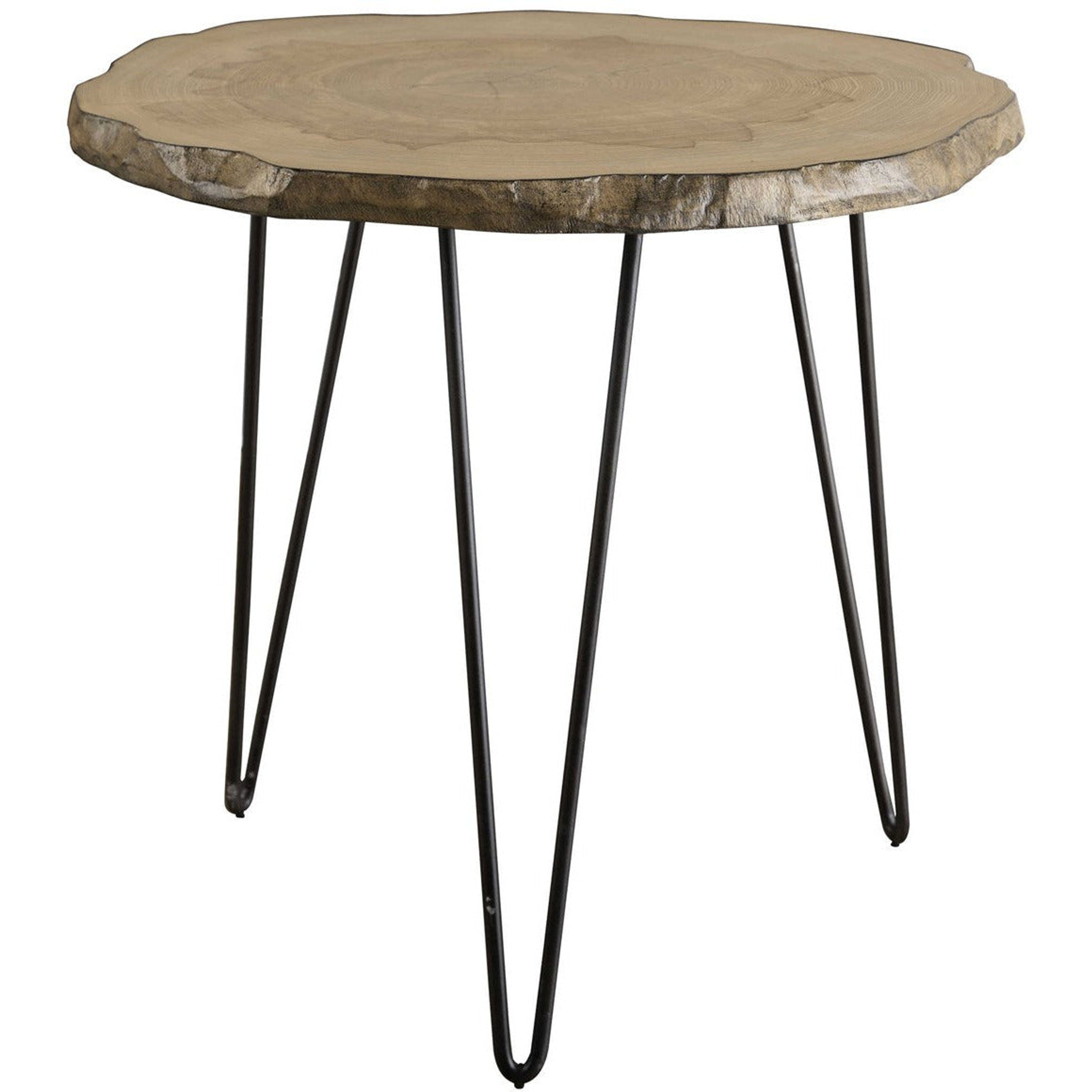Uttermost Runay Live Edge Wood with Aged Black Iron Side Table - Image 3