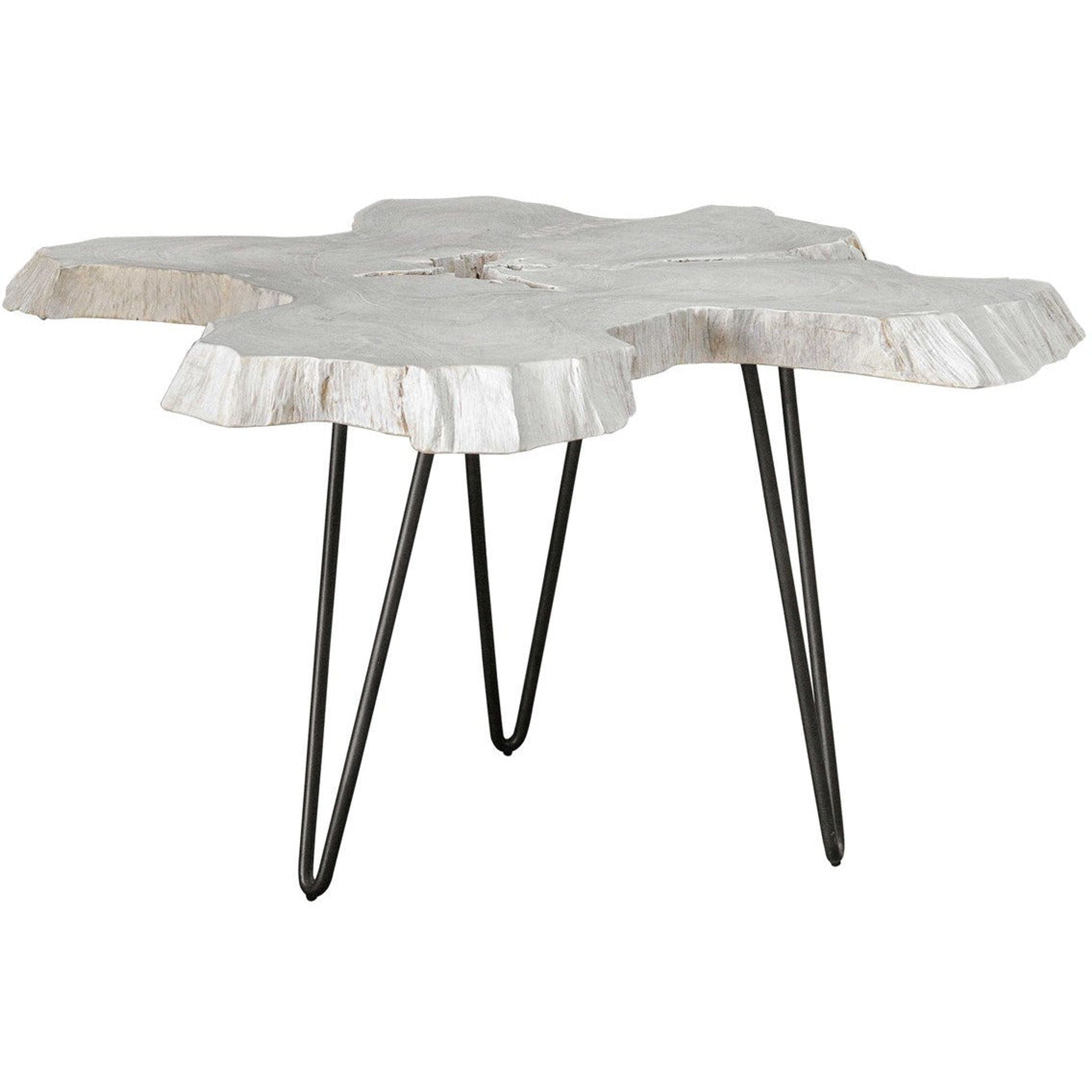 Uttermost Trillium Natural Bleached Teak Wood Modern Rustic Coffee Table - Image 2