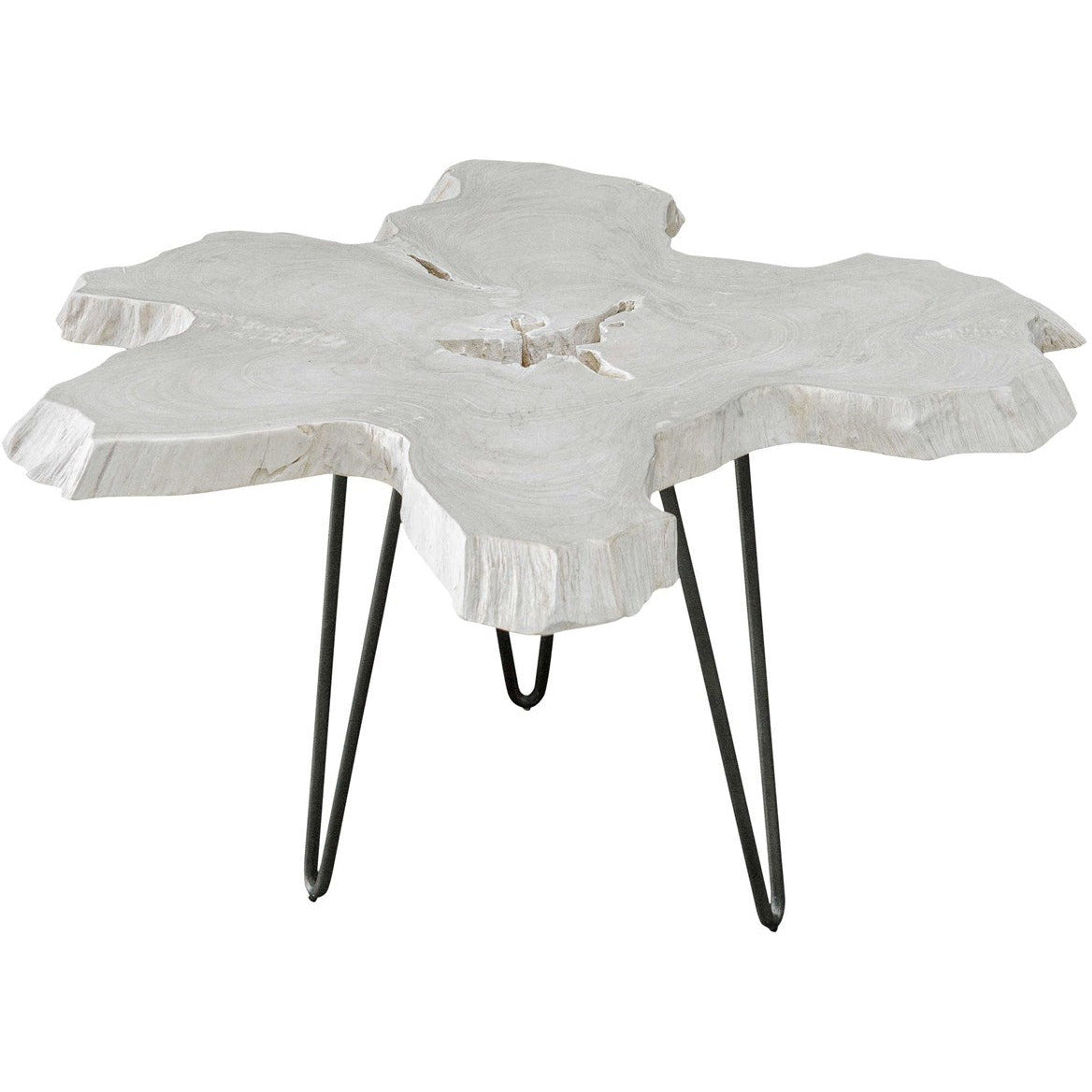Uttermost Trillium Natural Bleached Teak Wood Modern Rustic Coffee Table - Image 3