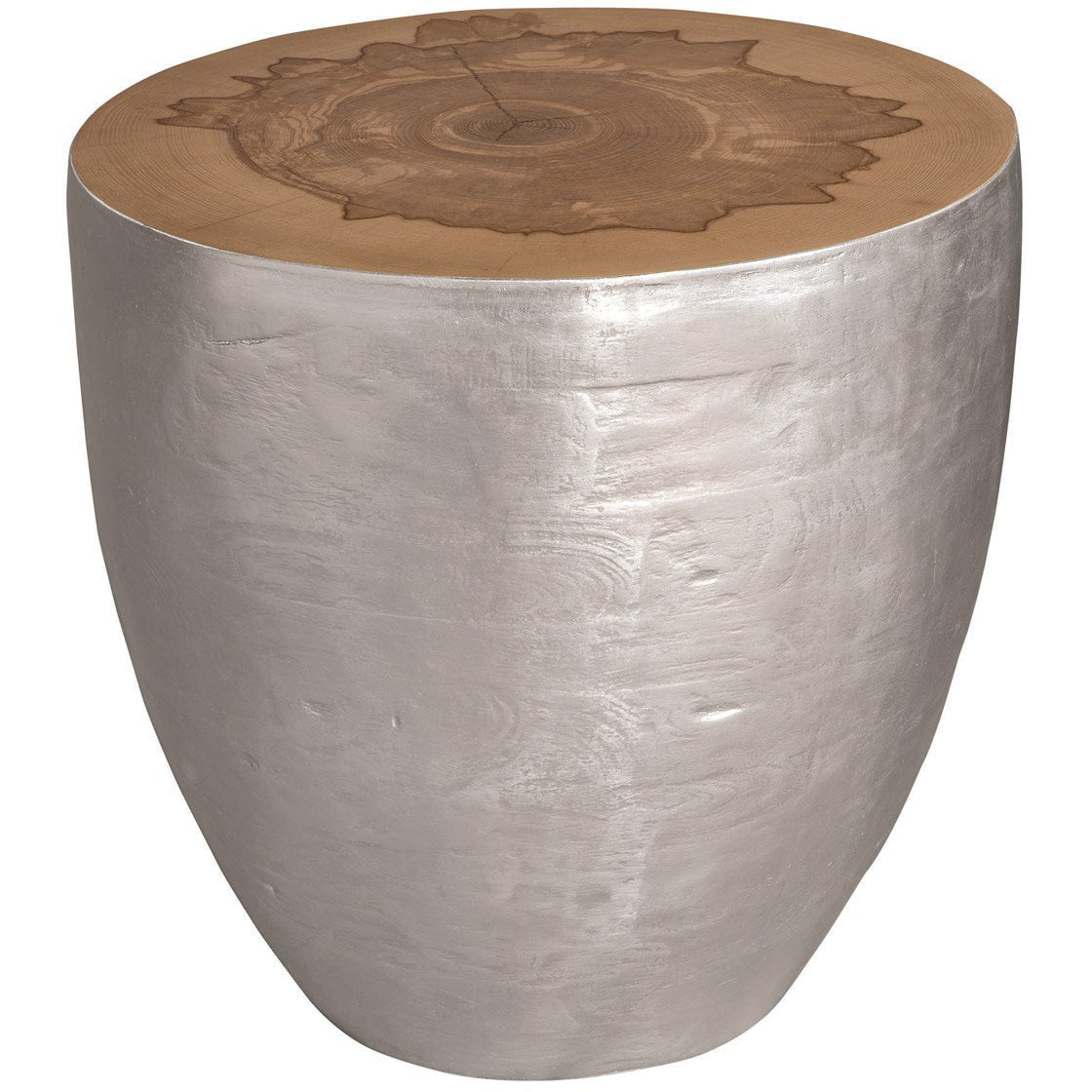 Uttermost Gannet Glazed Silver Leaf Modern Round End Table - Image 2