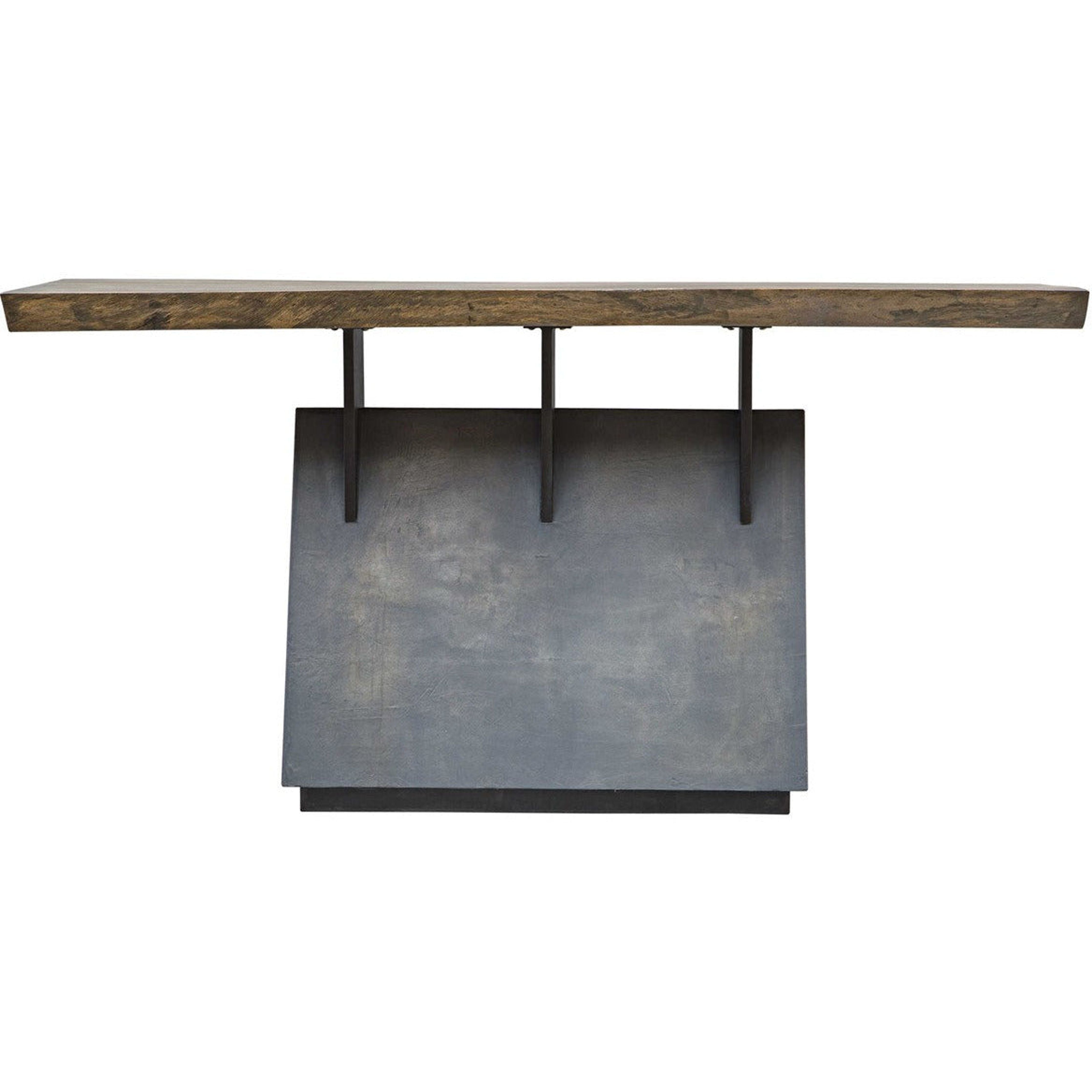 Uttermost Vessel Wood Slab Live Edge Top With Gunmetal Steel Base Industrial Lodge Console Table - Image 3