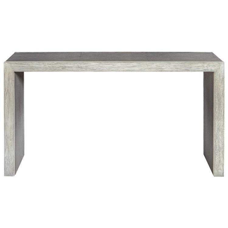 Uttermost Aerina Gray Distressed Wood Rustic Modern Console Table - Image 2
