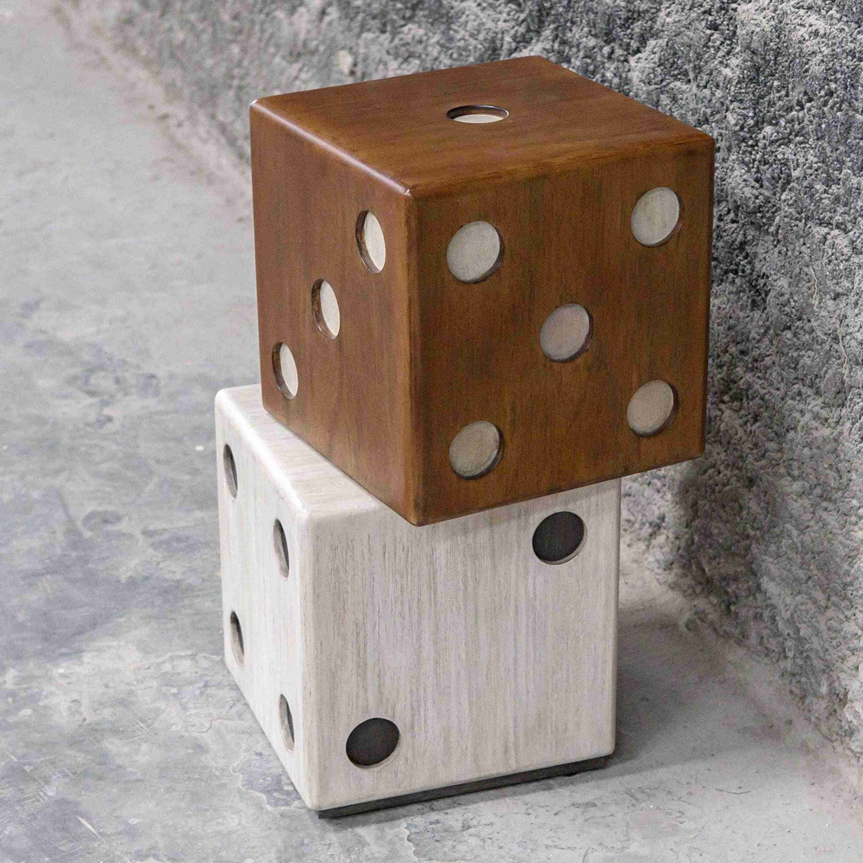 Uttermost Roll The Dice Wood Stacked Dice Game Room Accent Table - Image 3