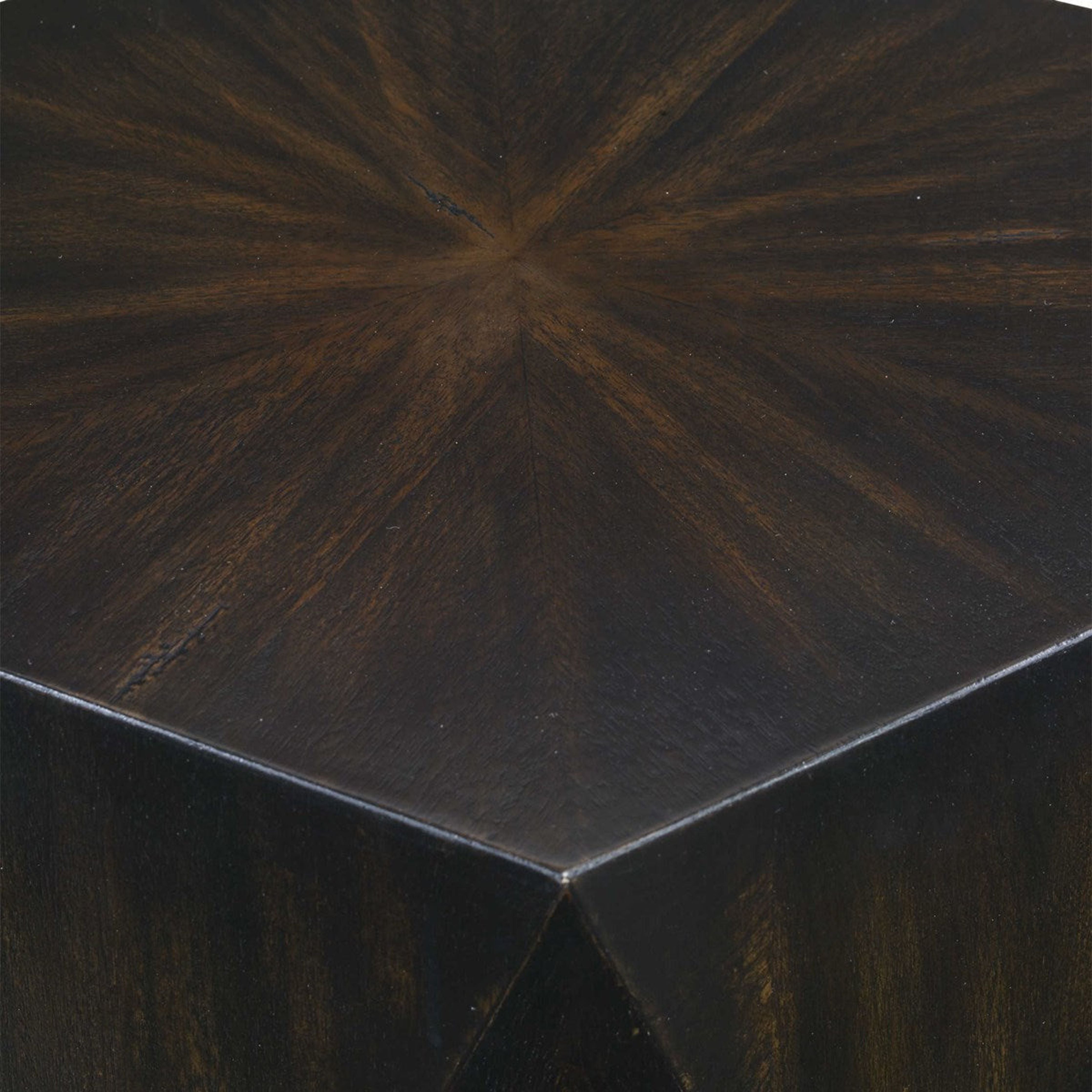 Uttermost Volker Distressed Black Mango Wood Modern Geometric Side Table - Image 3