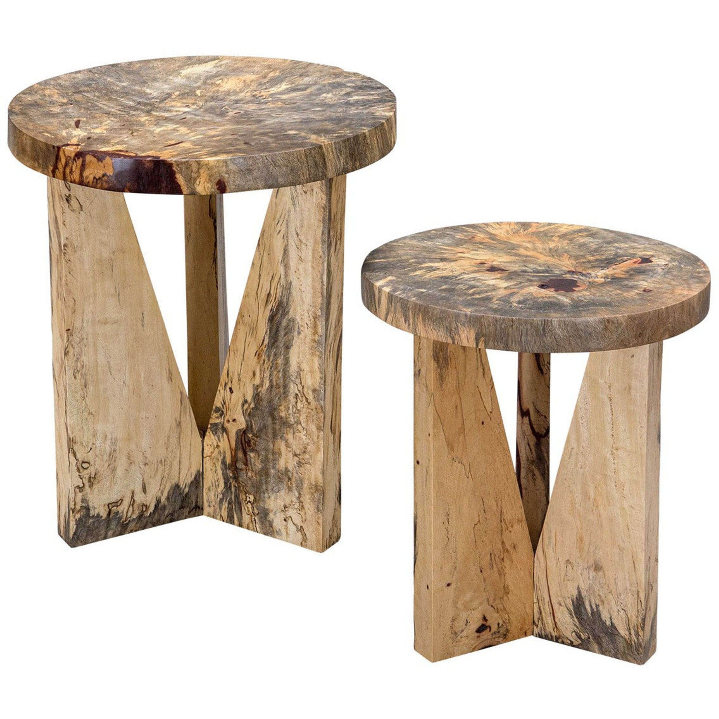 Uttermost Nadette Natural Tamarind Wood Set Of 2 Rustic Modern Nesting Tables - Image 2