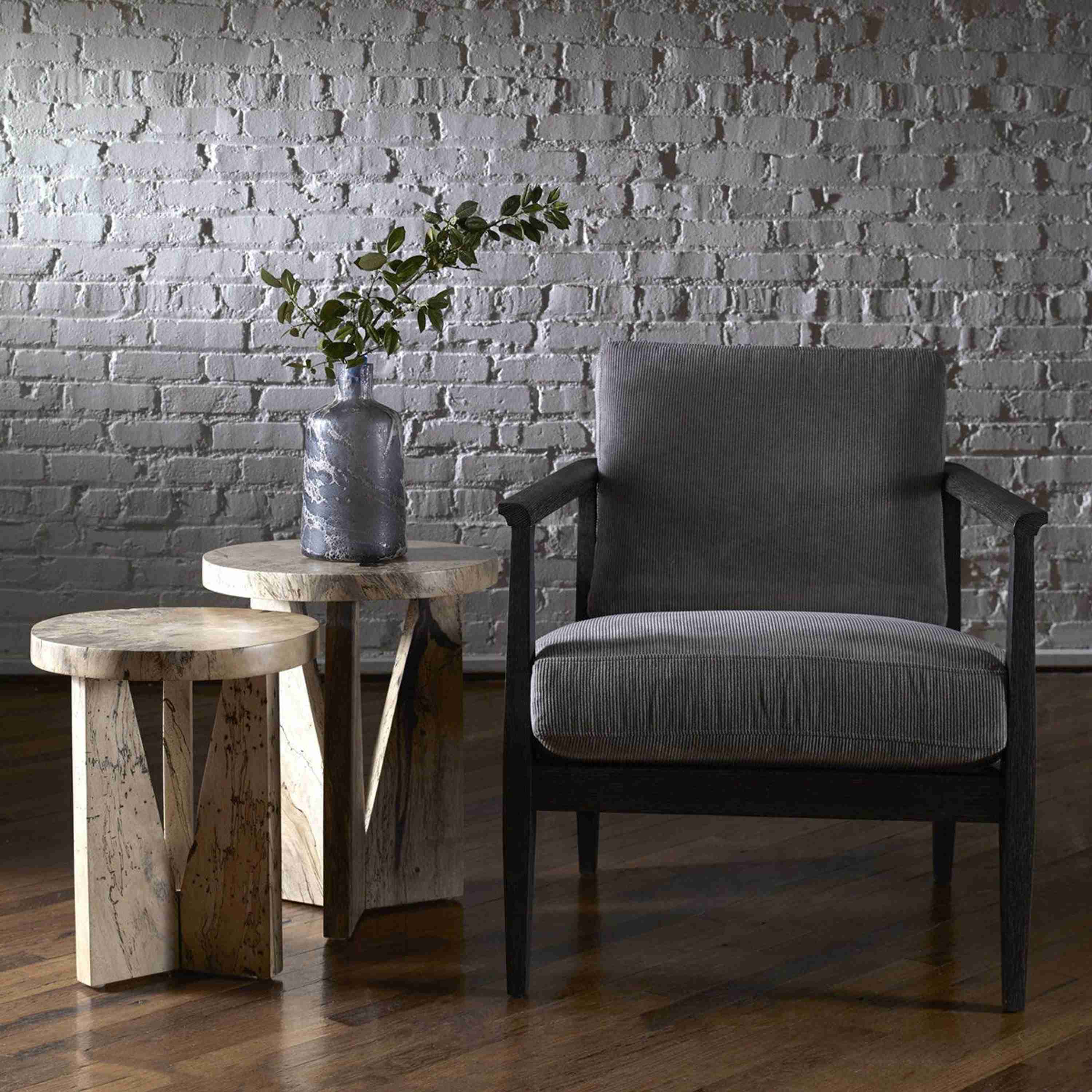 Uttermost Nadette Natural Tamarind Wood Set Of 2 Rustic Modern Nesting Tables - Image 1