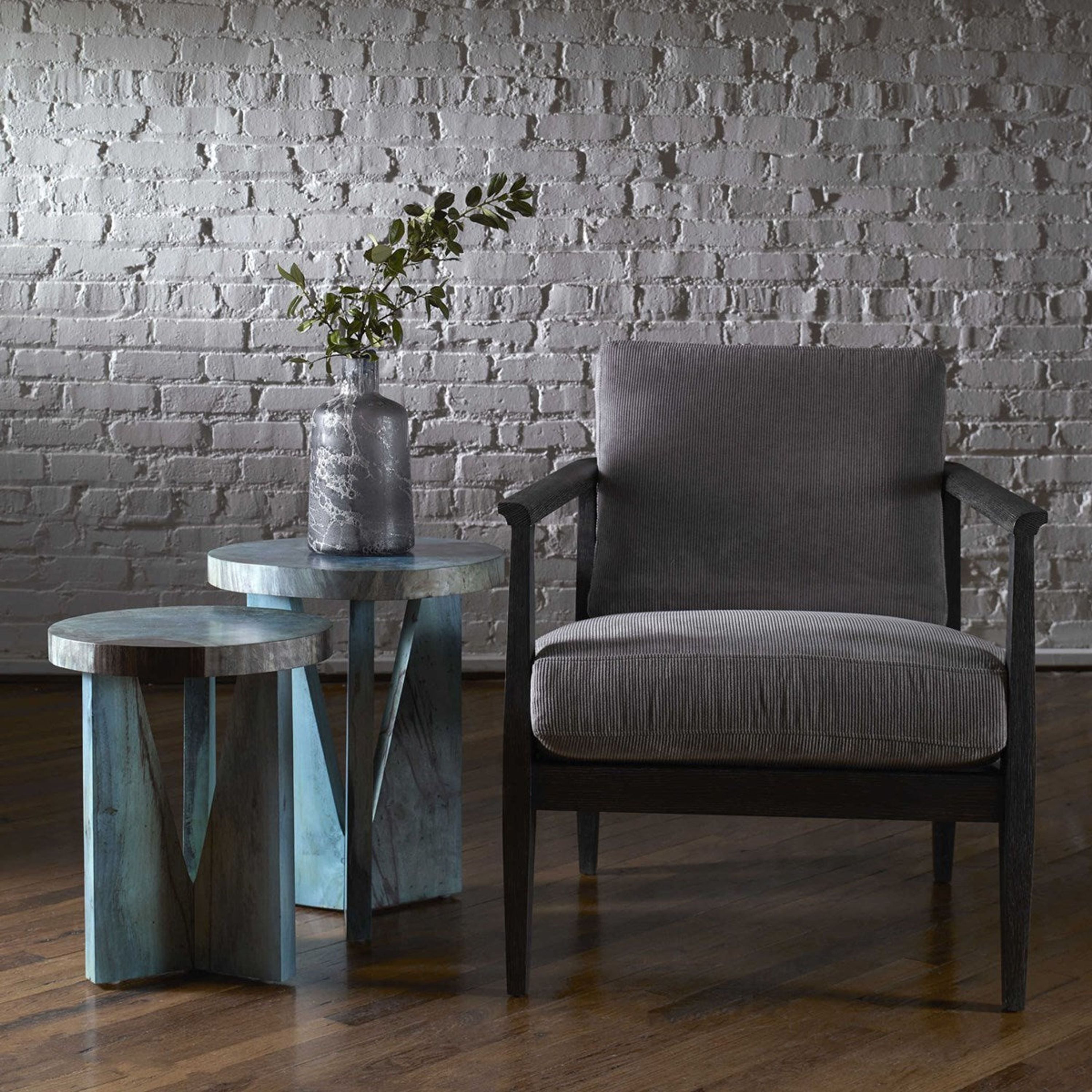 Uttermost Nadette Blue Green Wood Set of 2 Nesting Tables - Image 2
