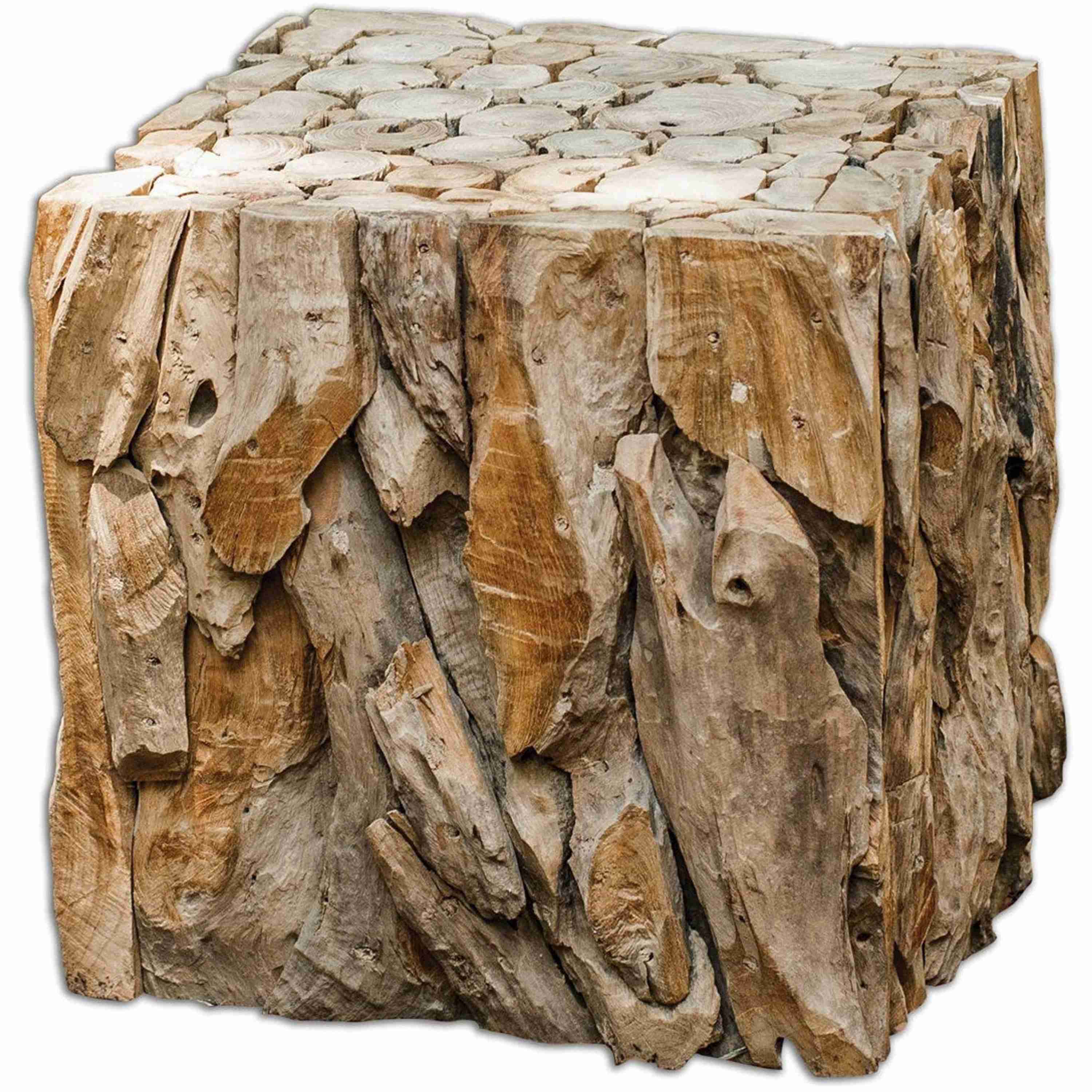 Uttermost Teak Root Natural Teak Wood Organic Modern Bunching Cube Table - Image 2