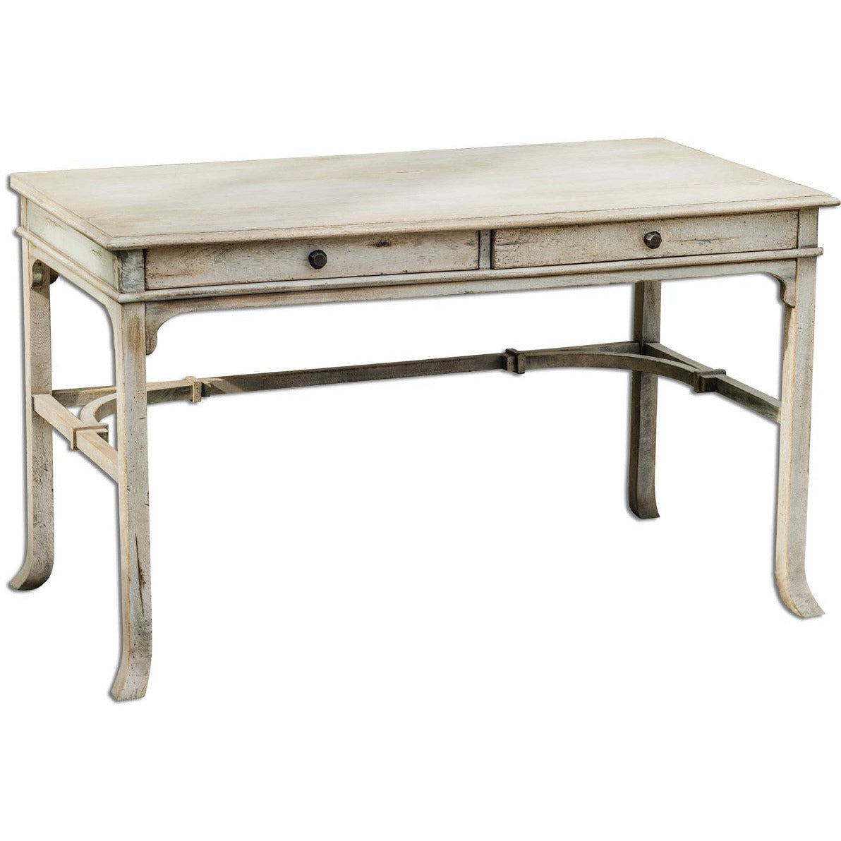 Uttermost Bridgely Aged White Mango Wood Writing Desk - Image 2