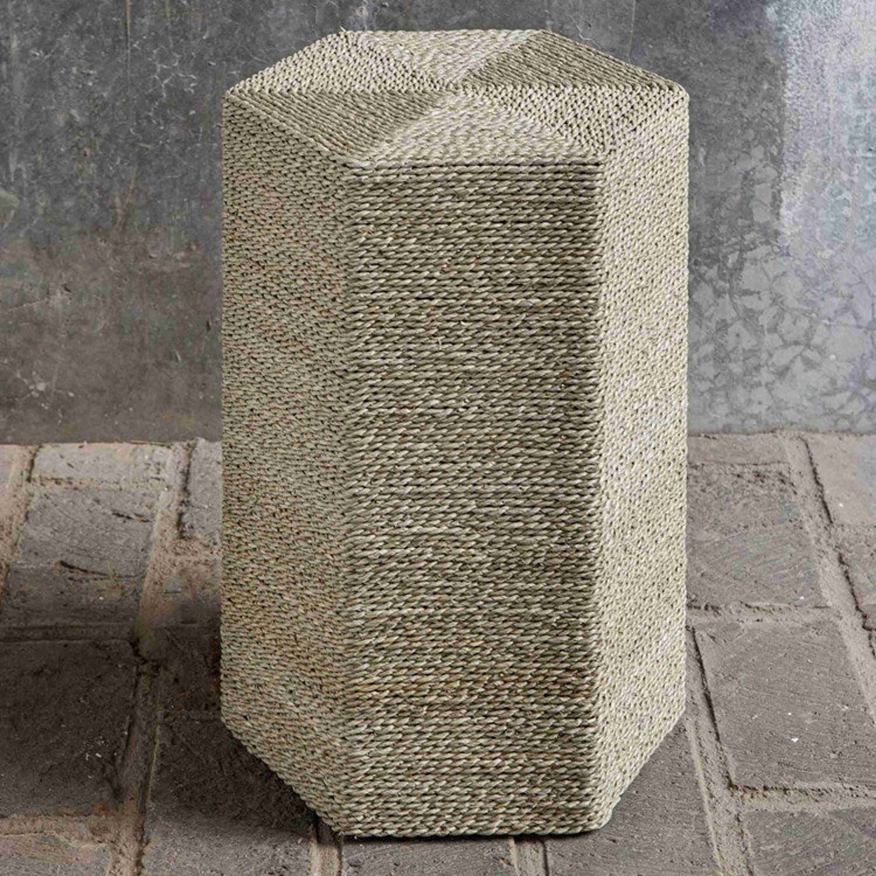 Uttermost Sea Braid Natural Braided Seagrass Coastal Style Accent Table - Image 1
