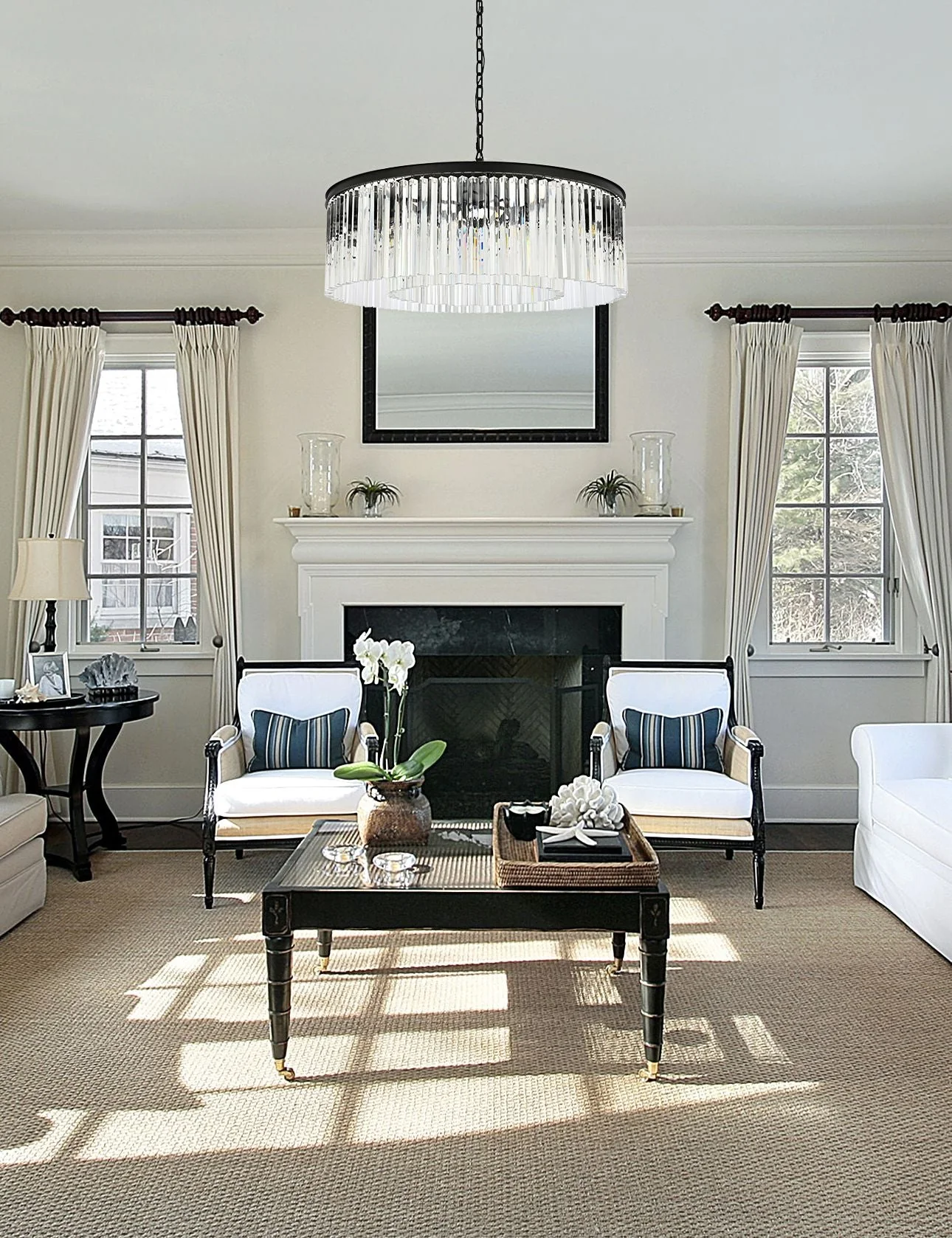 Sydney 43 1/2" Wide Matte Black Crystal 10-Light Chandelier - Image 1