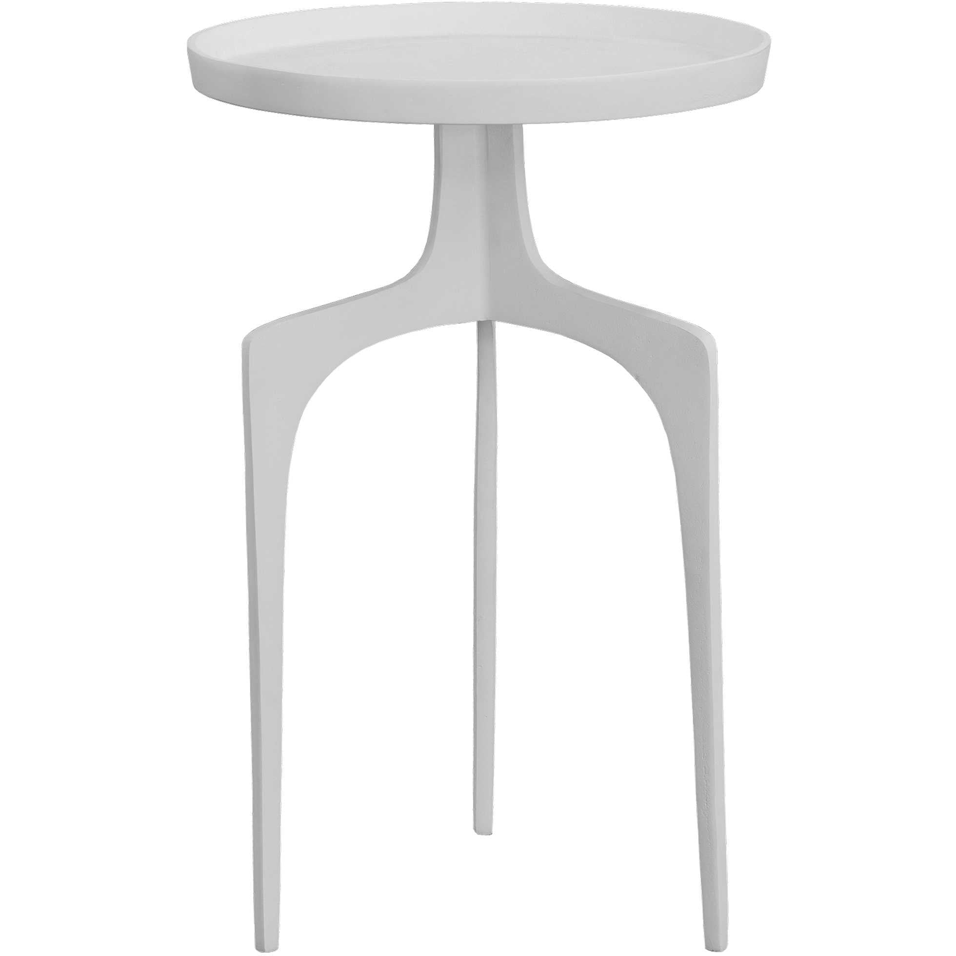Uttermost Kenna Matte White Modern Round Accent Table - Image 2