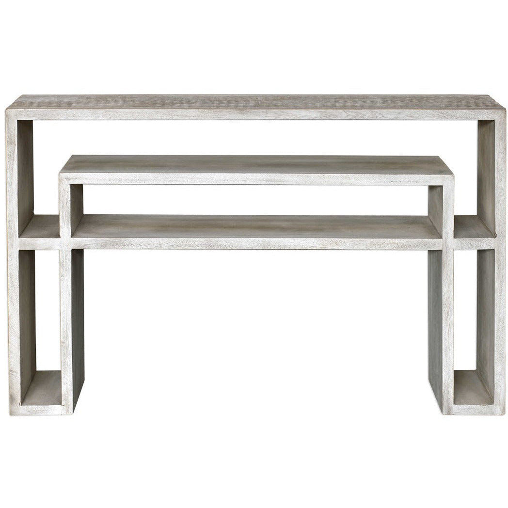 Uttermost Genera Aged Bone Wood Modern Console Table - Image 2