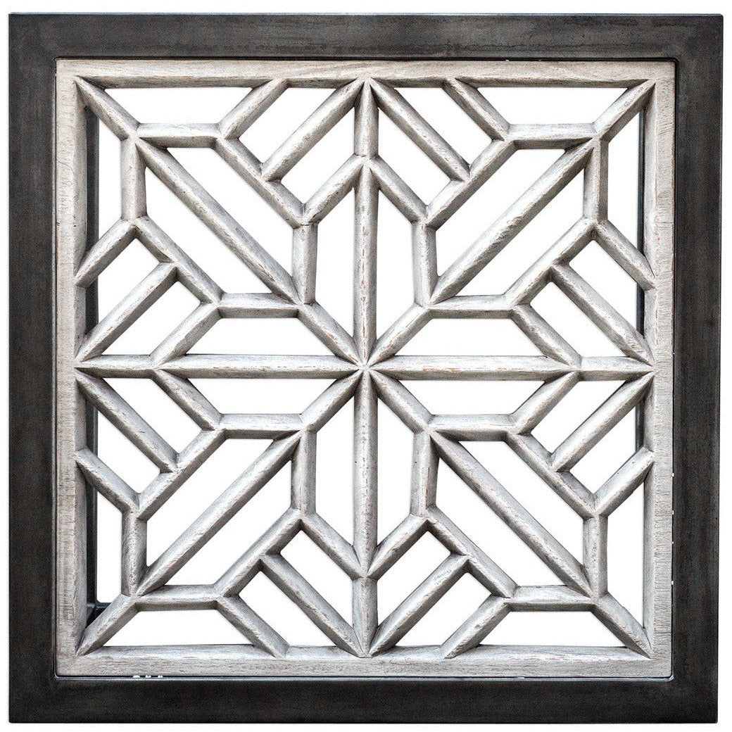 Uttermost Baruti Glass Top With Black Metal Base Square End Table - Image 3