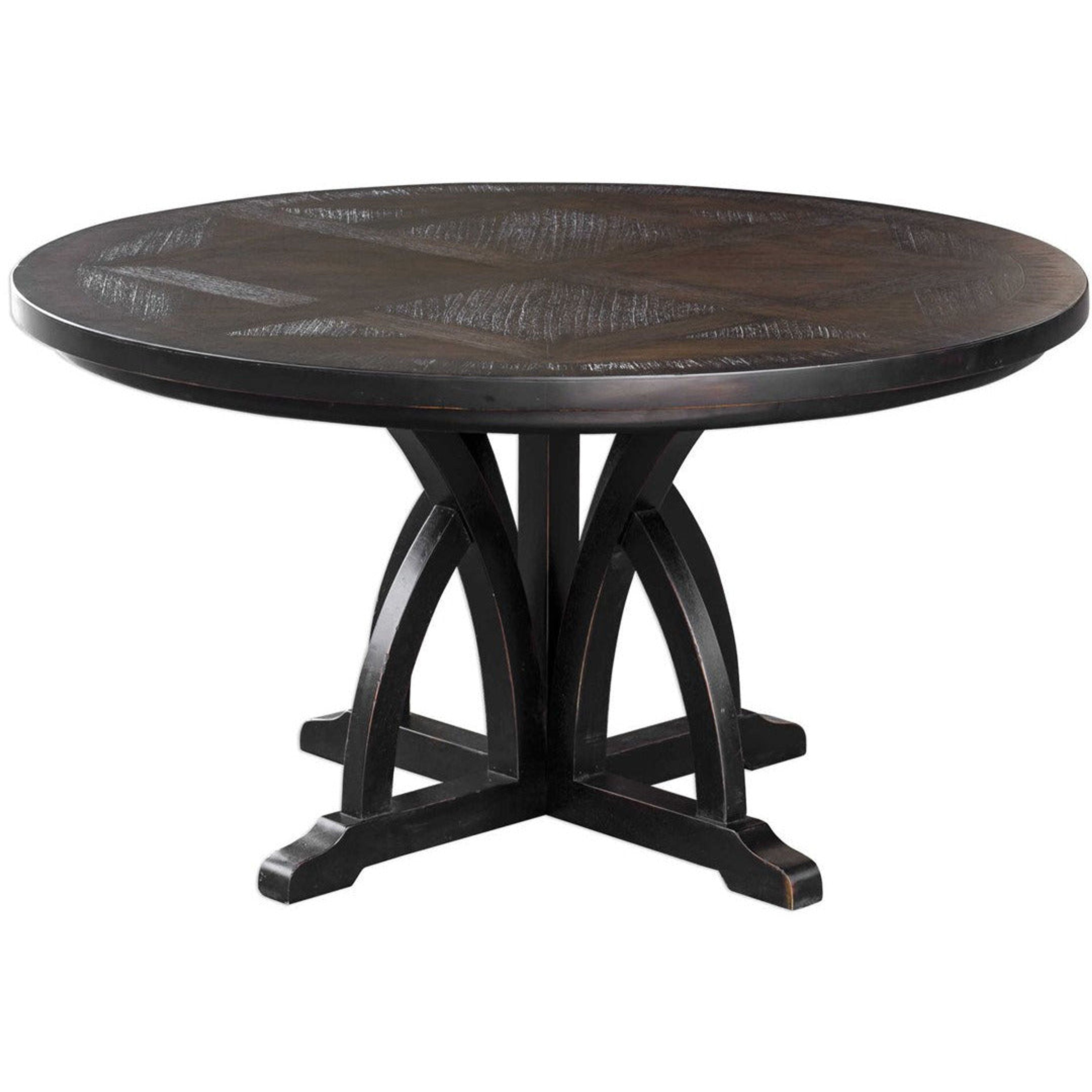 Uttermost Maiva Weathered Black Mango Wood Round Dining Table - Image 3