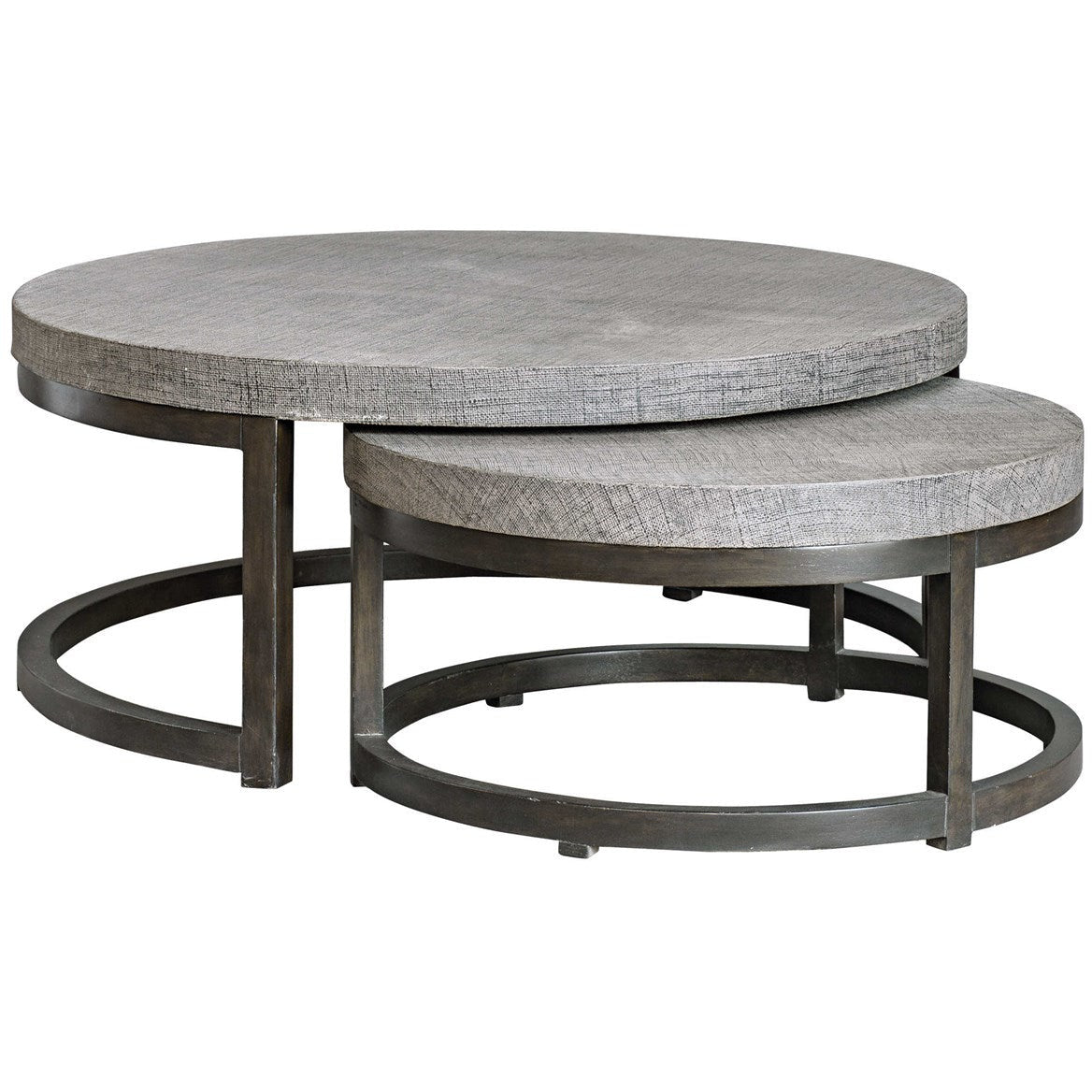 Uttermost Aiyara Set of 2 Modern Round Nesting Coffee Tables - Image 2