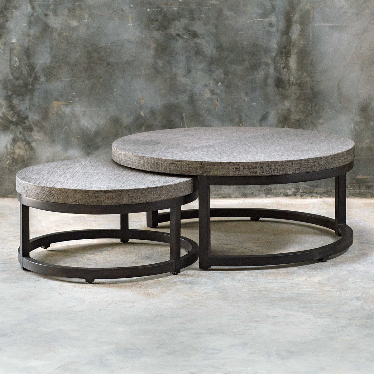 Uttermost Aiyara Set of 2 Modern Round Nesting Coffee Tables - Image 3